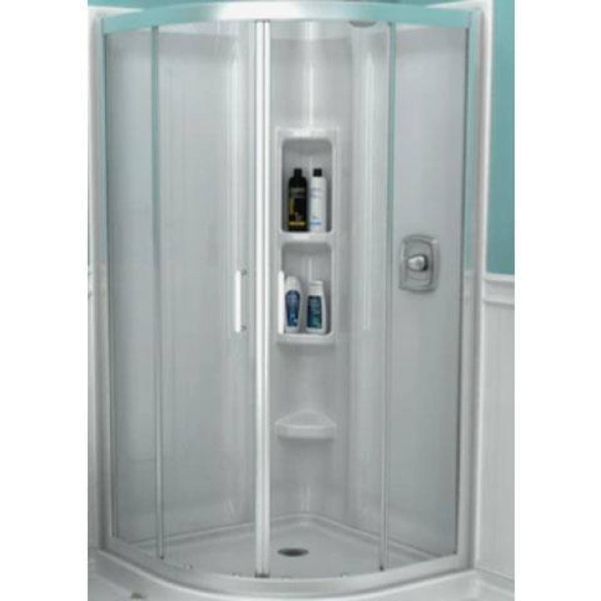 (3) American Standard Axis Corner Curved Shower Doors, Model AM3838A1.400.213, Only Contains Curved