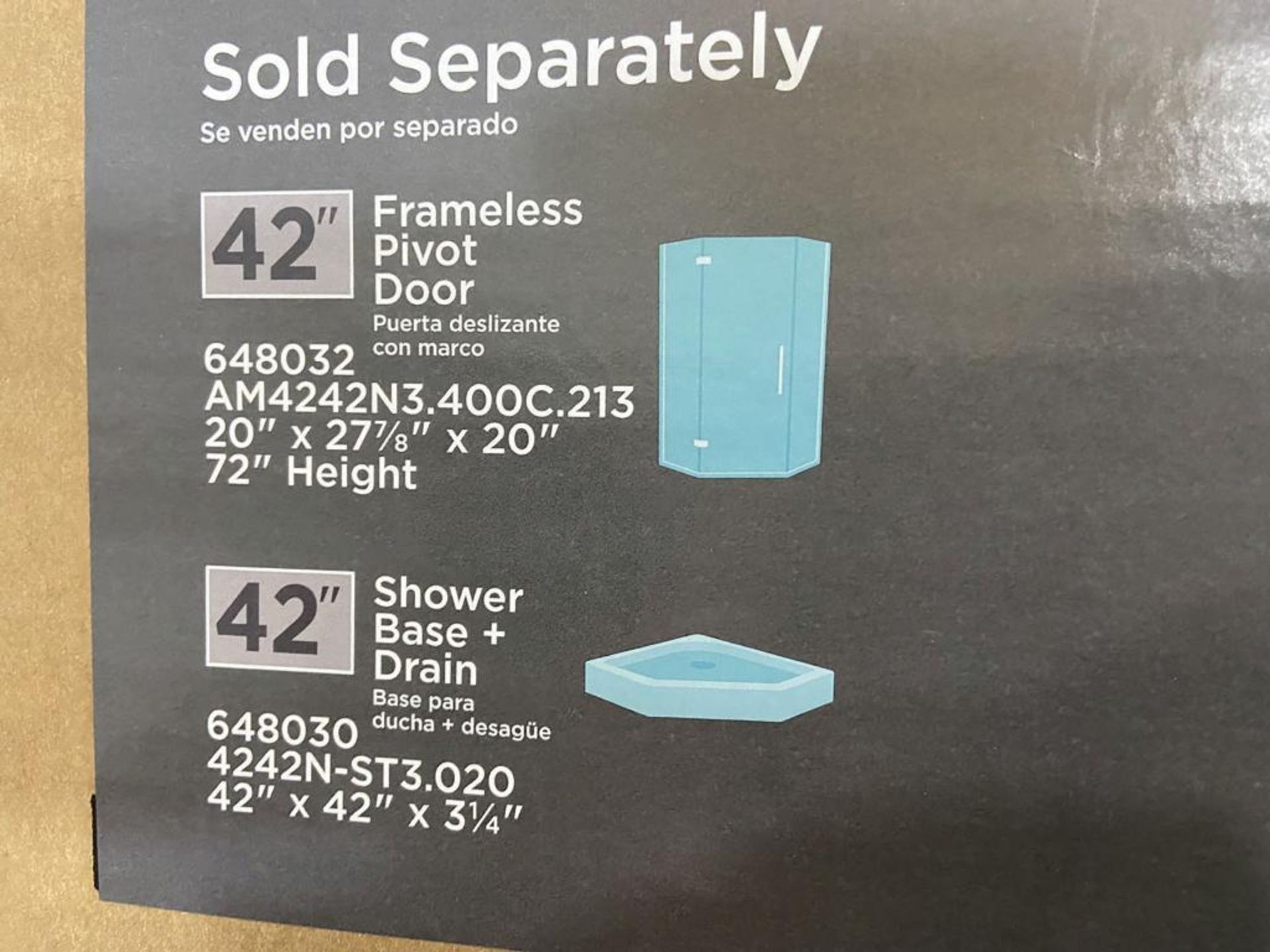 (3) American Standard "Axis" 42" x 73.5" 3 Piece Shower Wall Sets, Model 4242CW.020, Polystyrene wit - Image 5 of 6