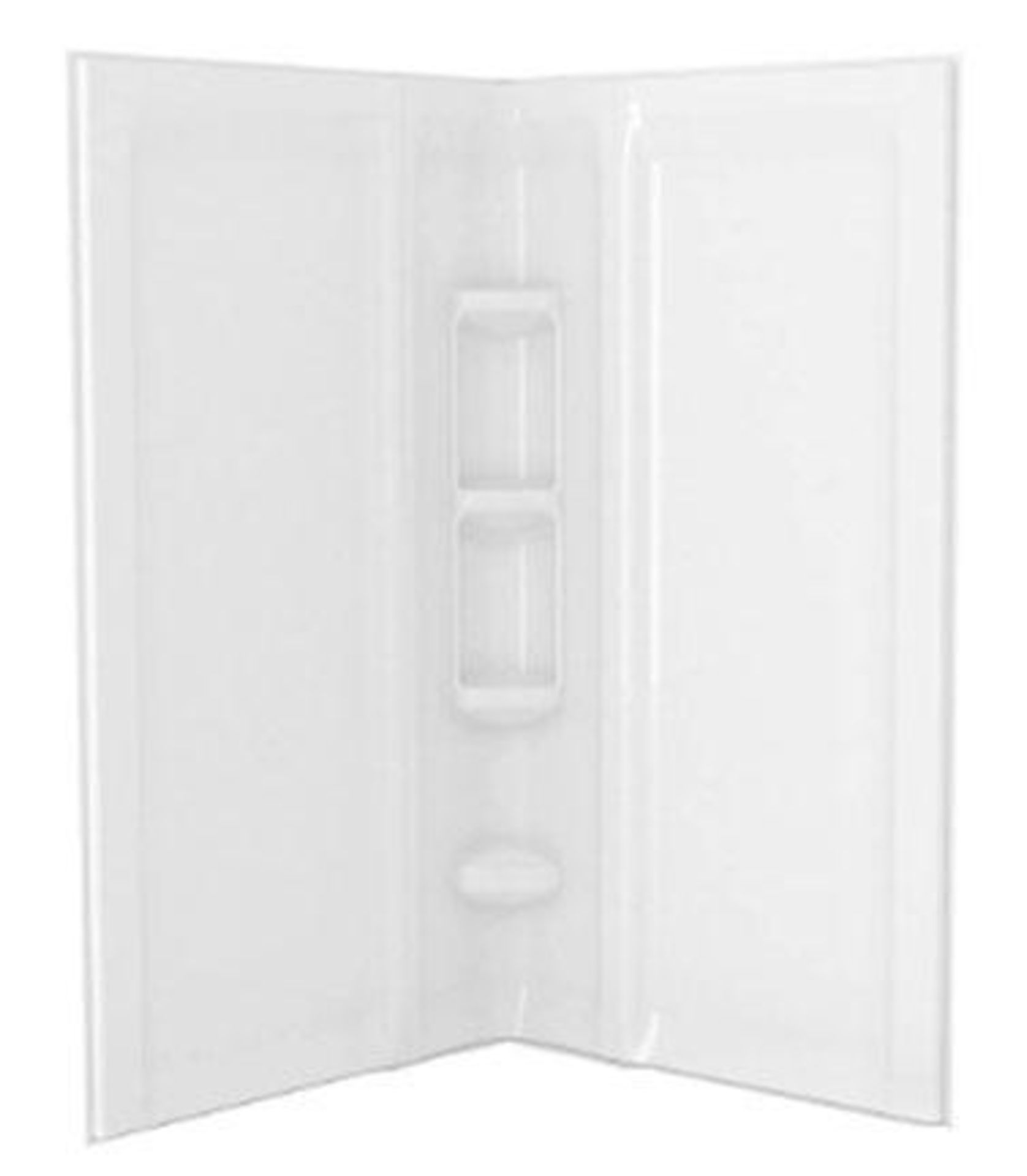 (3) American Standard "Axis" 3-Piece Shower Wall Sets, Model 3838CW.020, Color: White, Polystyrene w