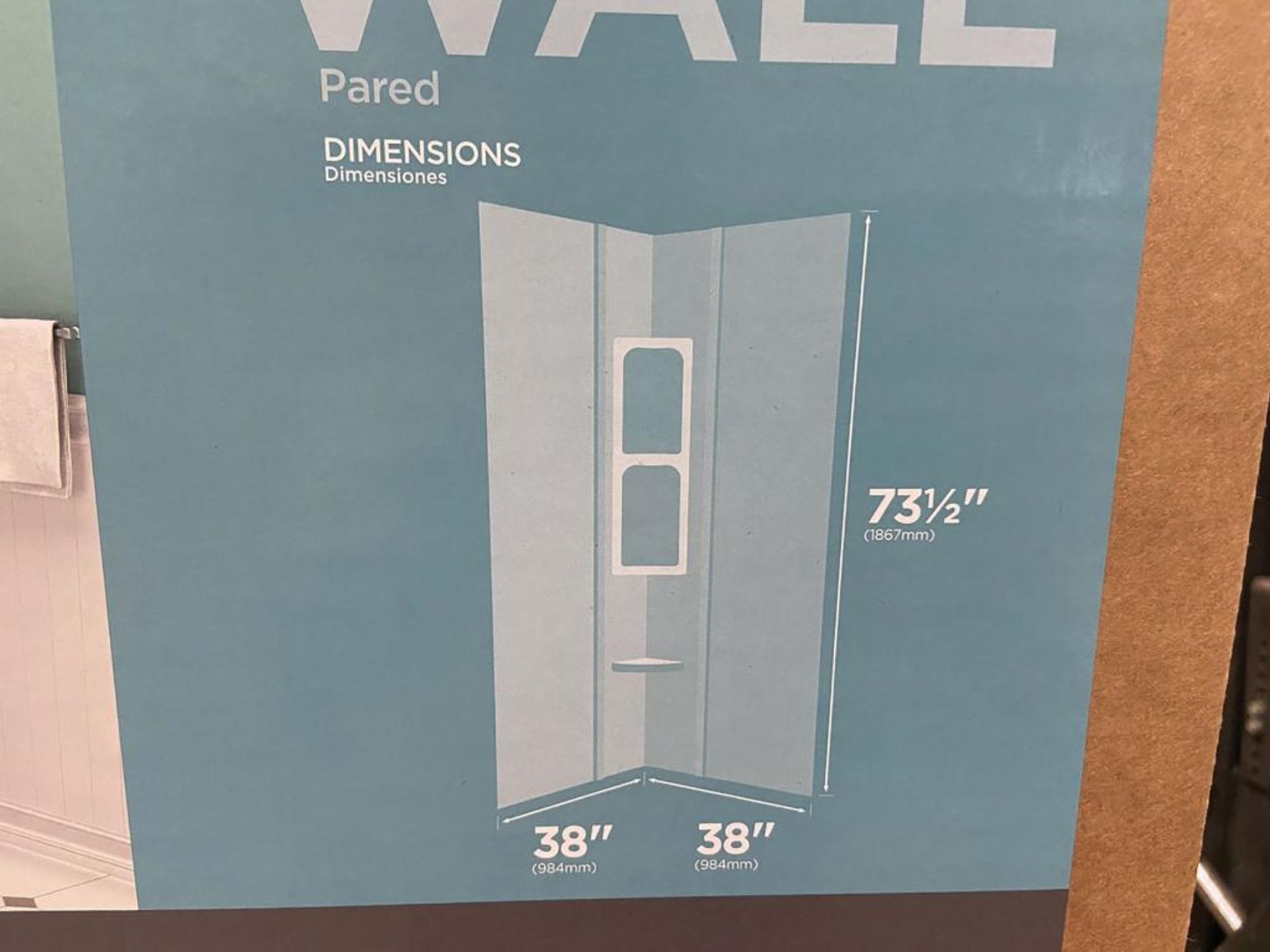 (3) American Standard "Axis" 3-Piece Shower Wall Sets, Model 3838CW.020, Color: White, Polystyrene w - Image 2 of 6