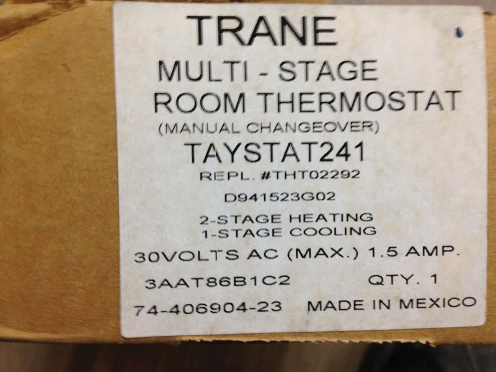 (100) Trane Multi-Stage Room Thermostats (Manual Changeover), Volts: 30 Vac, Amps: 1.5, Heating: 2-S - Image 5 of 6