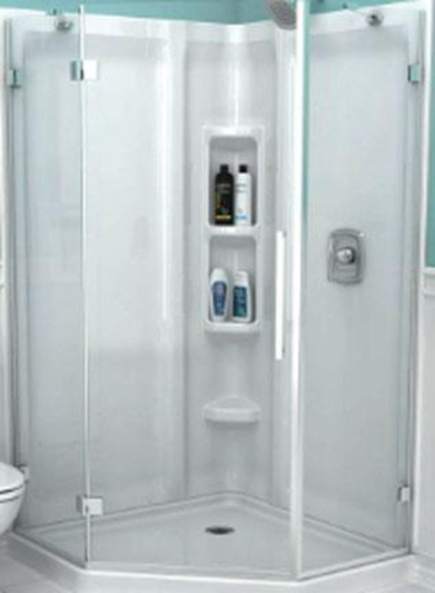 (3) American Standard 42" Frameless Neo-Angle Pivot Corner Shower Doors, Color: Silver, 72" Tall, Do