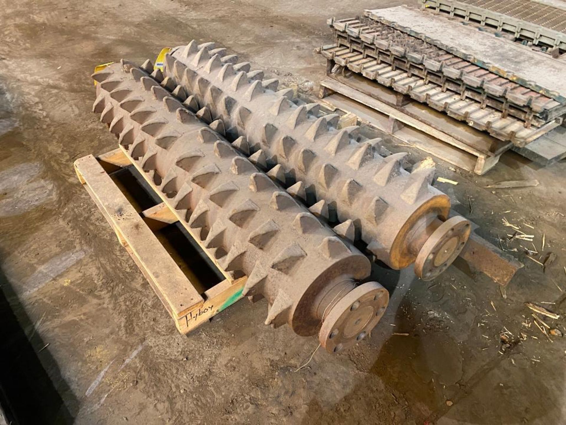 59" X 11" Crusher Rolls, 67" Total Length, w/ Mounting Brackets - Image 2 of 2