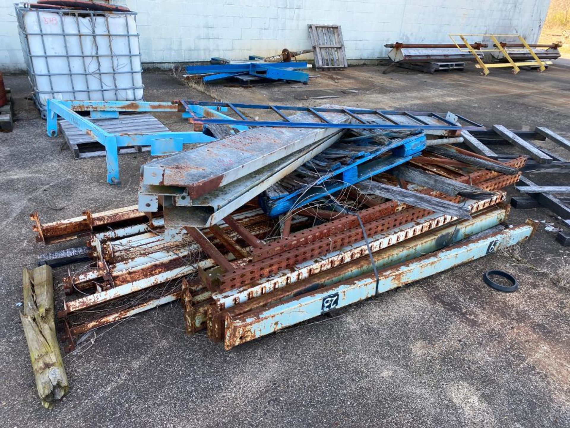 Assorted Steel: Pipe, A-Frame Rack, Pulleys, Pallet Racking, & Tank - Image 7 of 10