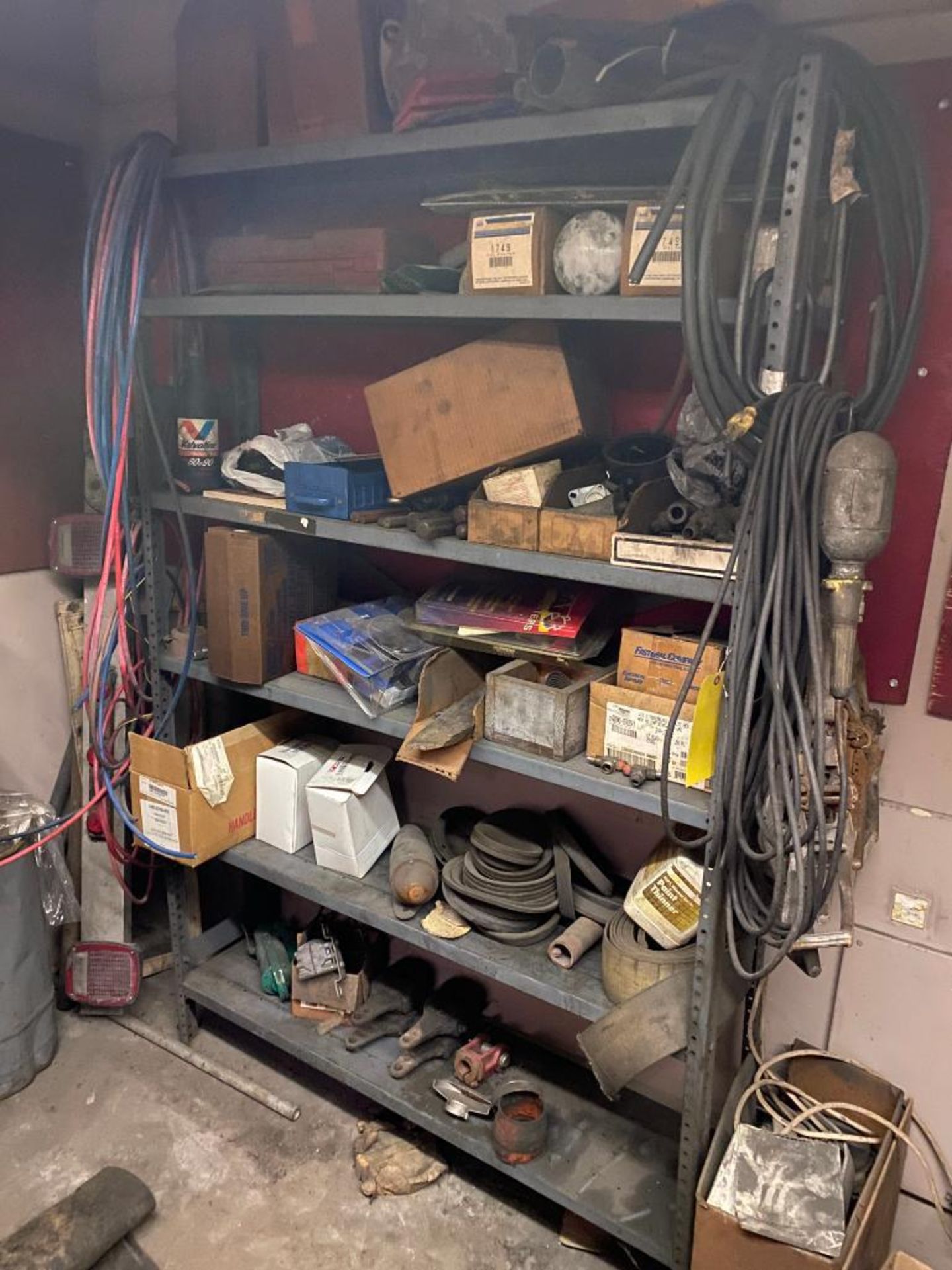 Content Of Truck Repair Room: Cobra CB Radio, Ratchets, Truck Lights, Rotating Parts Bin, & Shelves - Image 3 of 5