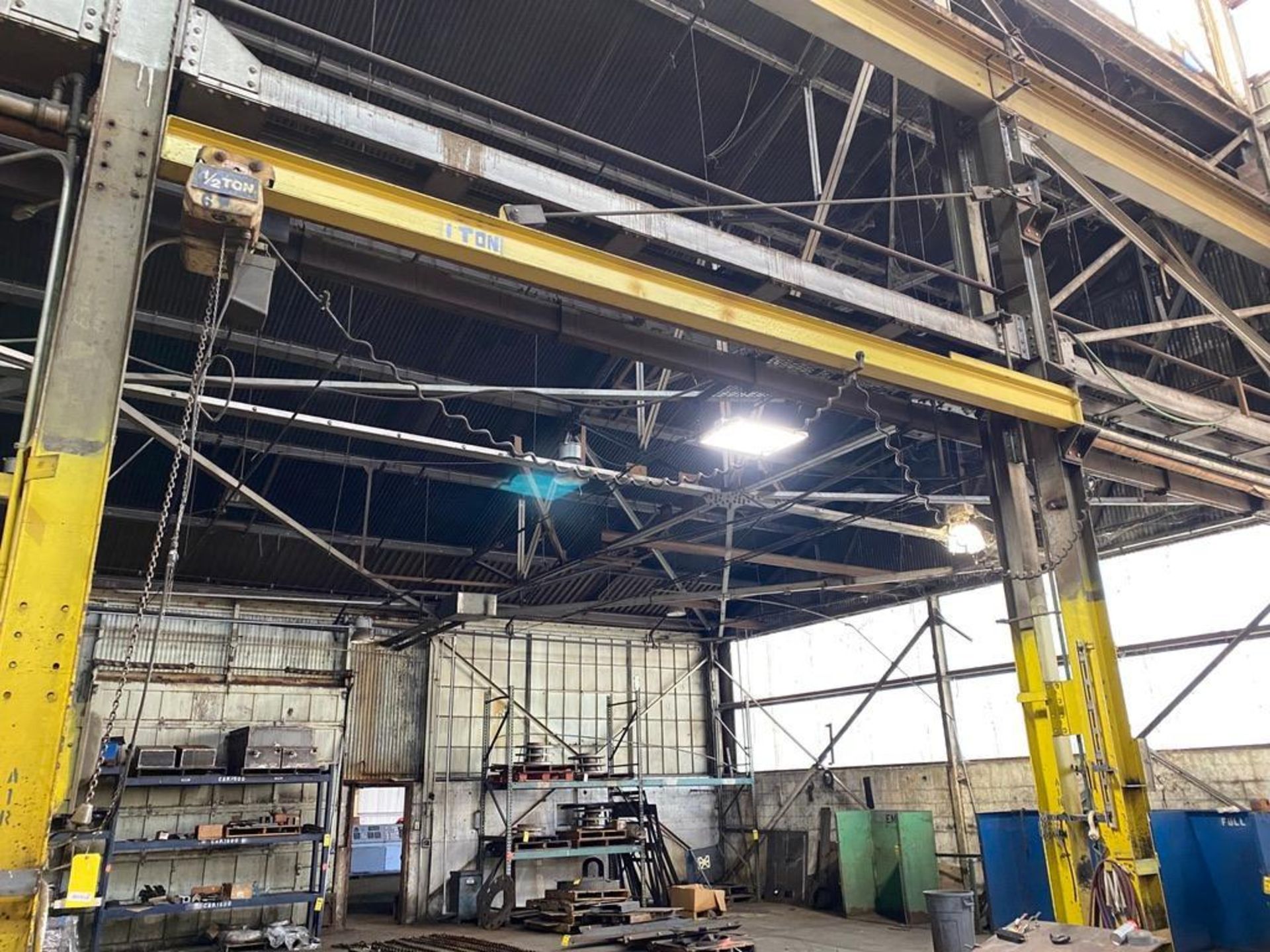 1-Ton Jib Crane w/ 1/2-Ton Coffing Chain Hoist, 20' Beam