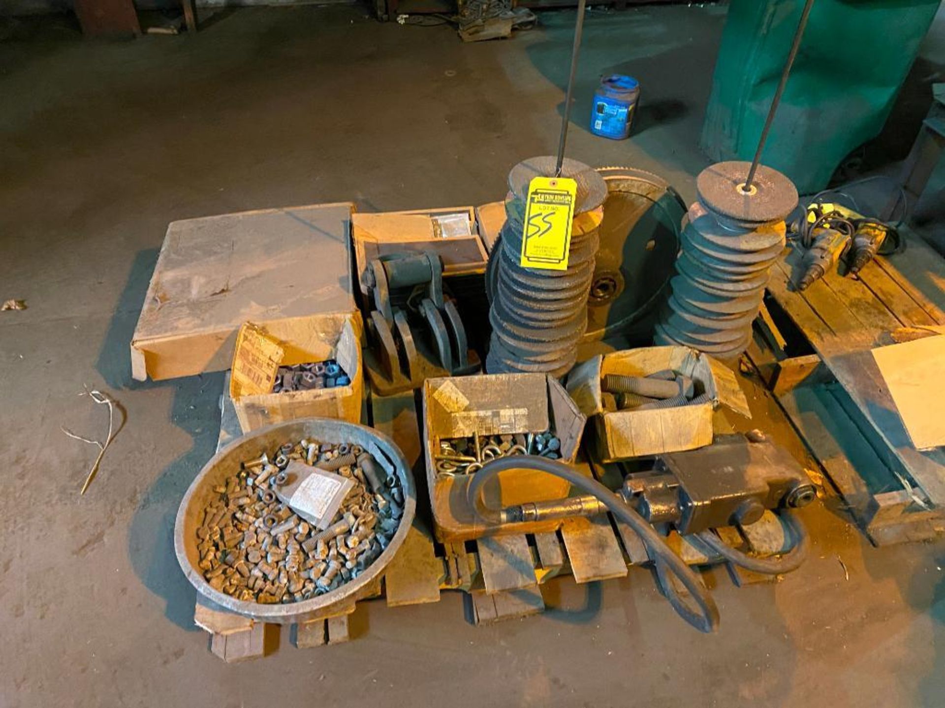 Cart, Large Quantity of Grinding Wheels, Hardware, & Welding Rod - Image 3 of 4