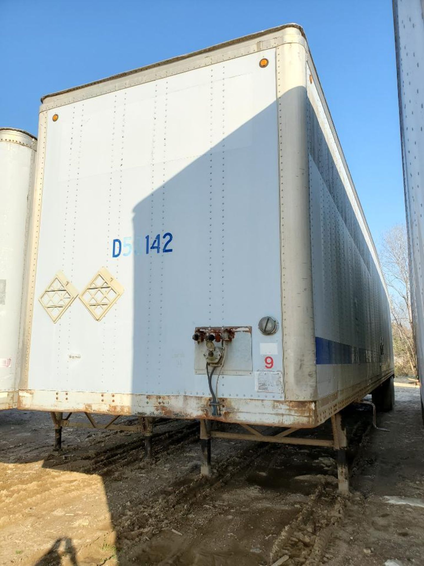 1998 Wabash 53' Dry Van Trailer, Vin 1JJV532W1WL507045, Tandem Axle, Air Ride Suspension, Wood Van F