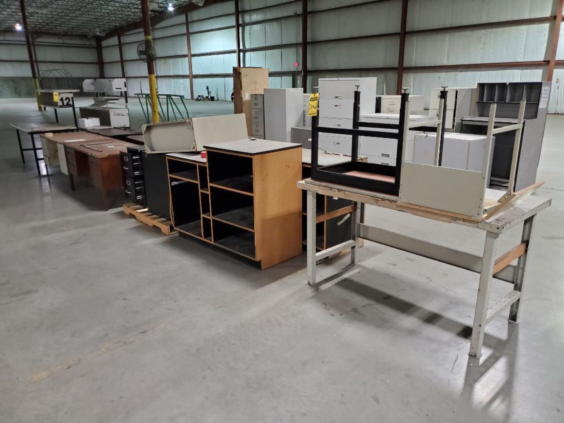 Filing Cabinets, Desks, Work Benches, Cabinets, & Misc.