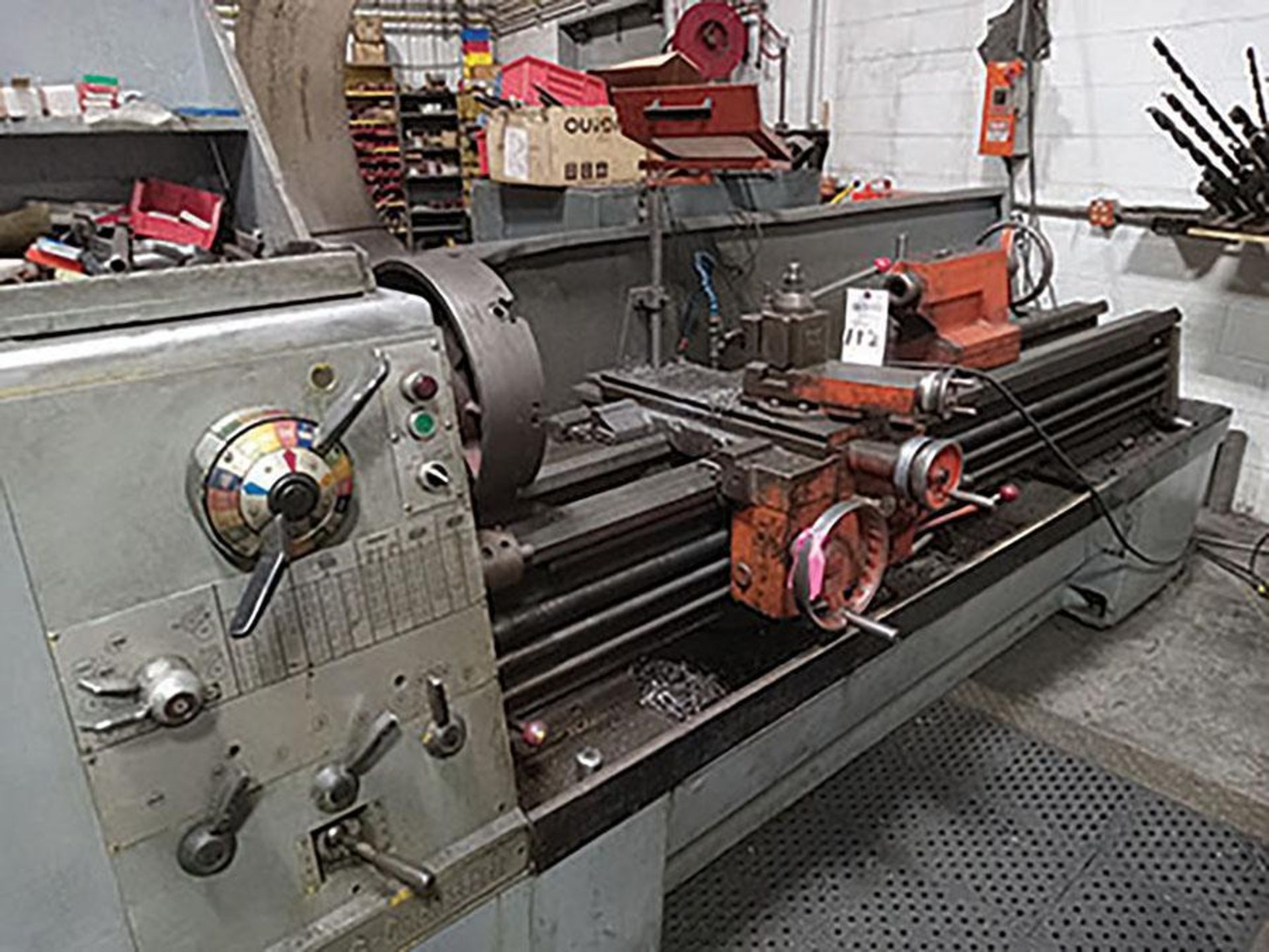 Clausing Colchester 17" Engine Lathe, 17" Swing x 80" Between Centers, 3-Jaw Chuck, 4-Jaw Chuck, Tap