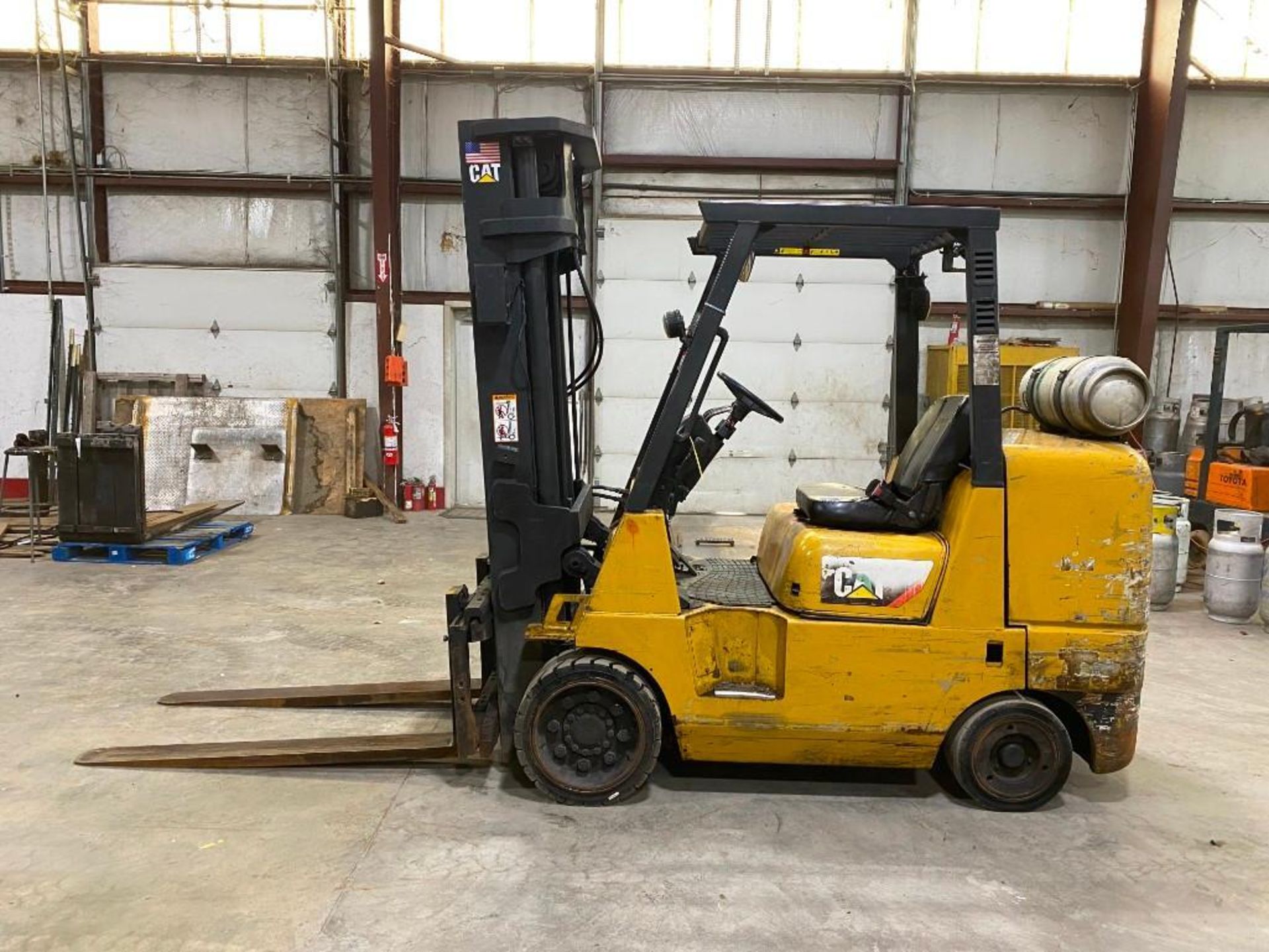 Caterpillar 10,000-LB. Capacity Forklift, Model GC45K-LP-SWB, S/N AT87A30601, LPG, Tread Front Tires