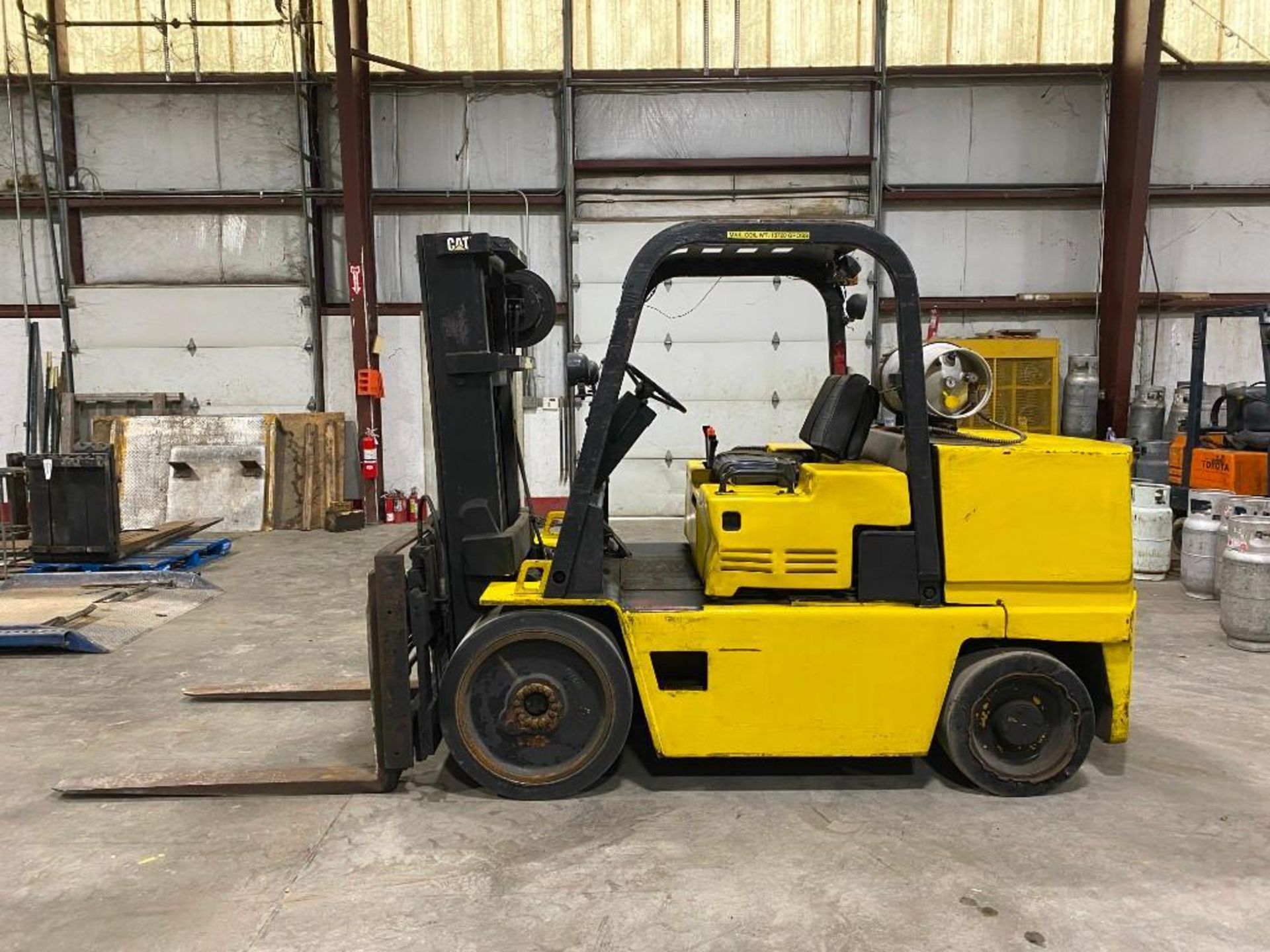 Caterpillar 15,000-LB. Capacity Forklift, Model T150, S/N 5MB91982, LP, Solid Tires, 2-Stage Mast, S