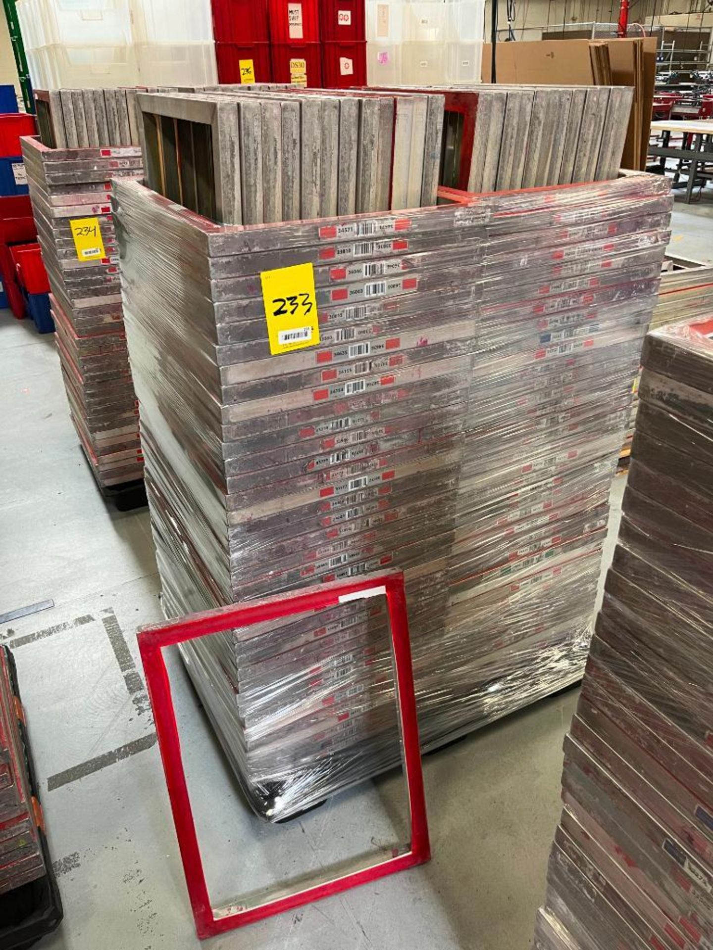 Pallet of Printing Frames (No Mesh), 23" x 31" (About 120 Frames)