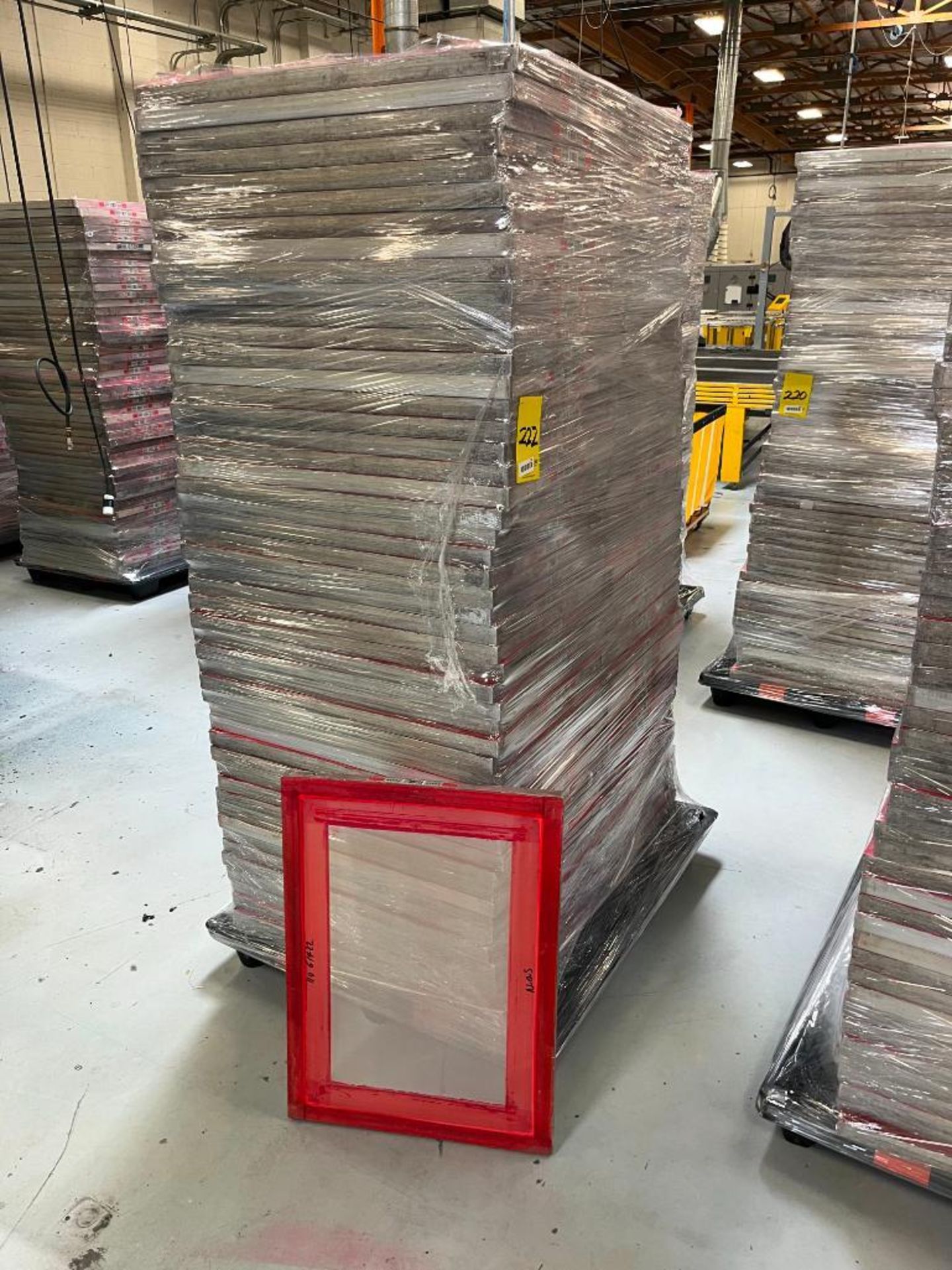 Pallet of Printing Frames w/ 110 Mesh, 23" x 31" (About 100 Frames)