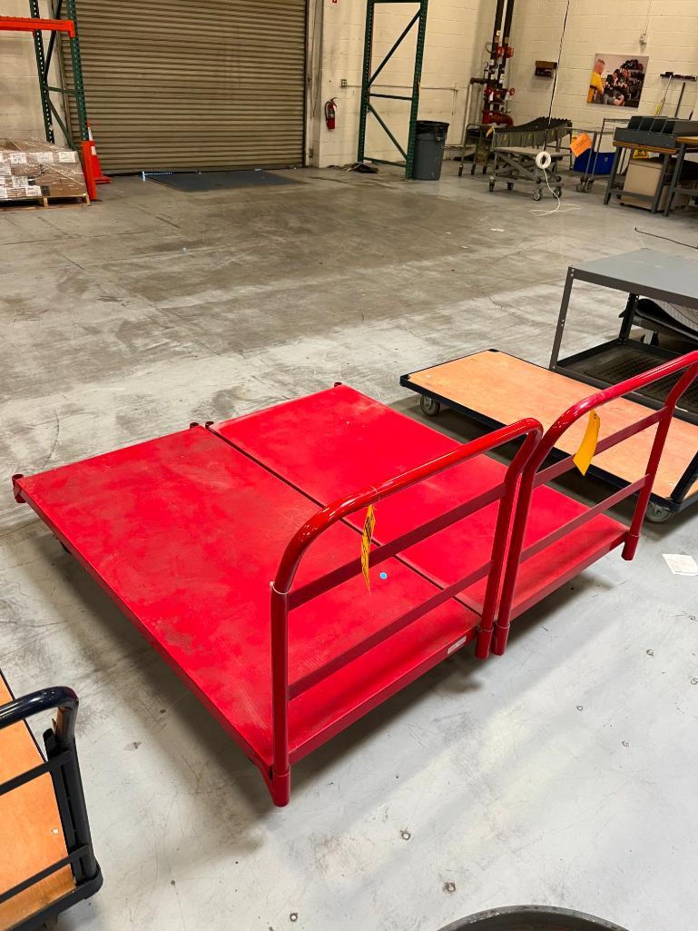 (2) Flatbed Carts, 60" x 30", Steel Bed