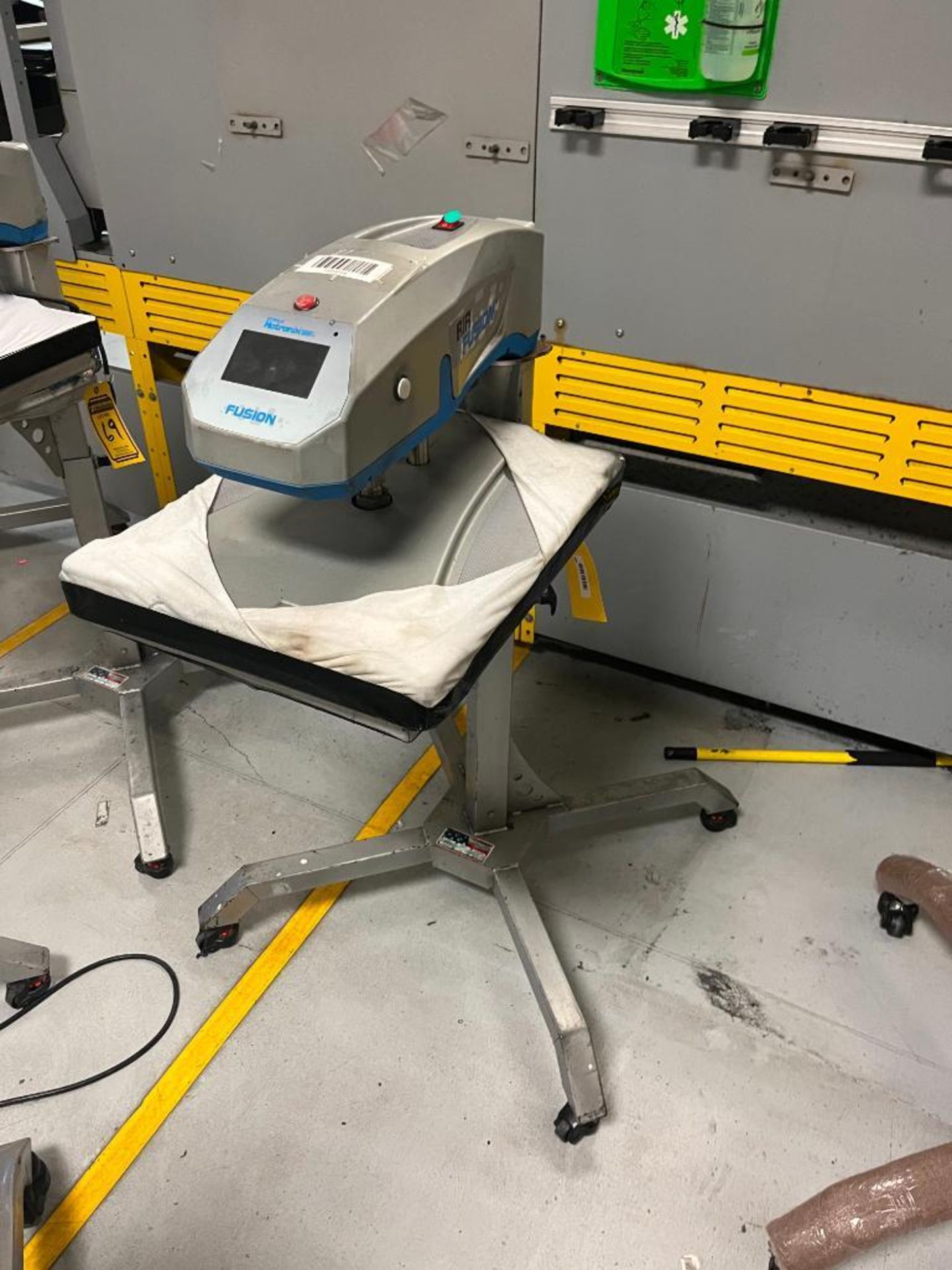 2012 Stahls Holtronics Fusion Thermal Transfer Press, on Rolling Stand, Model XRF, 240V, S/N 1008324