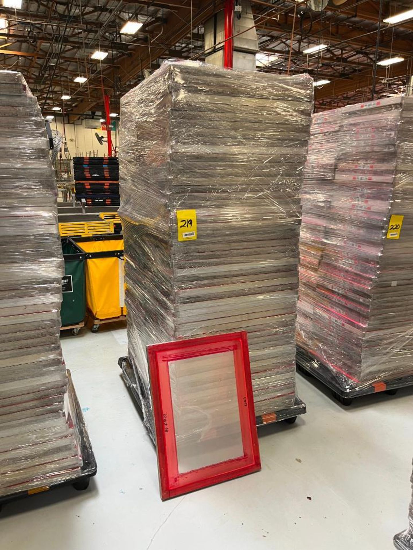 Pallet of Printing Frames w/ 110 Mesh, 23" x 31" (About 100 Frames)