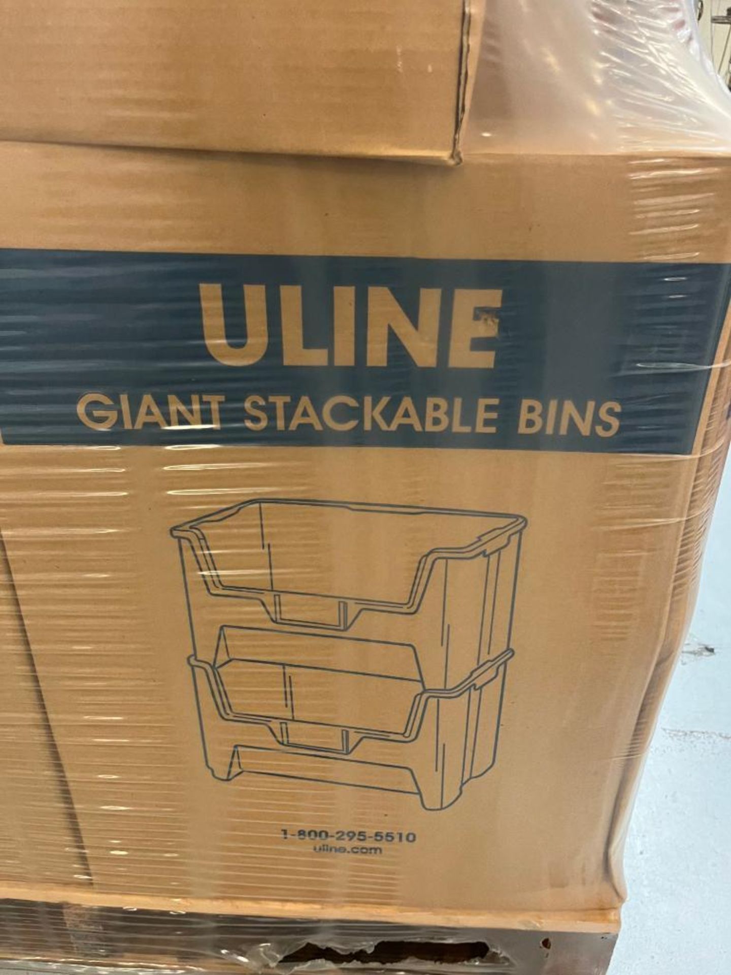 (4) Skids of (New) Uline Plastic Totes, 15" x 20" x 12-1/2" - Image 2 of 3