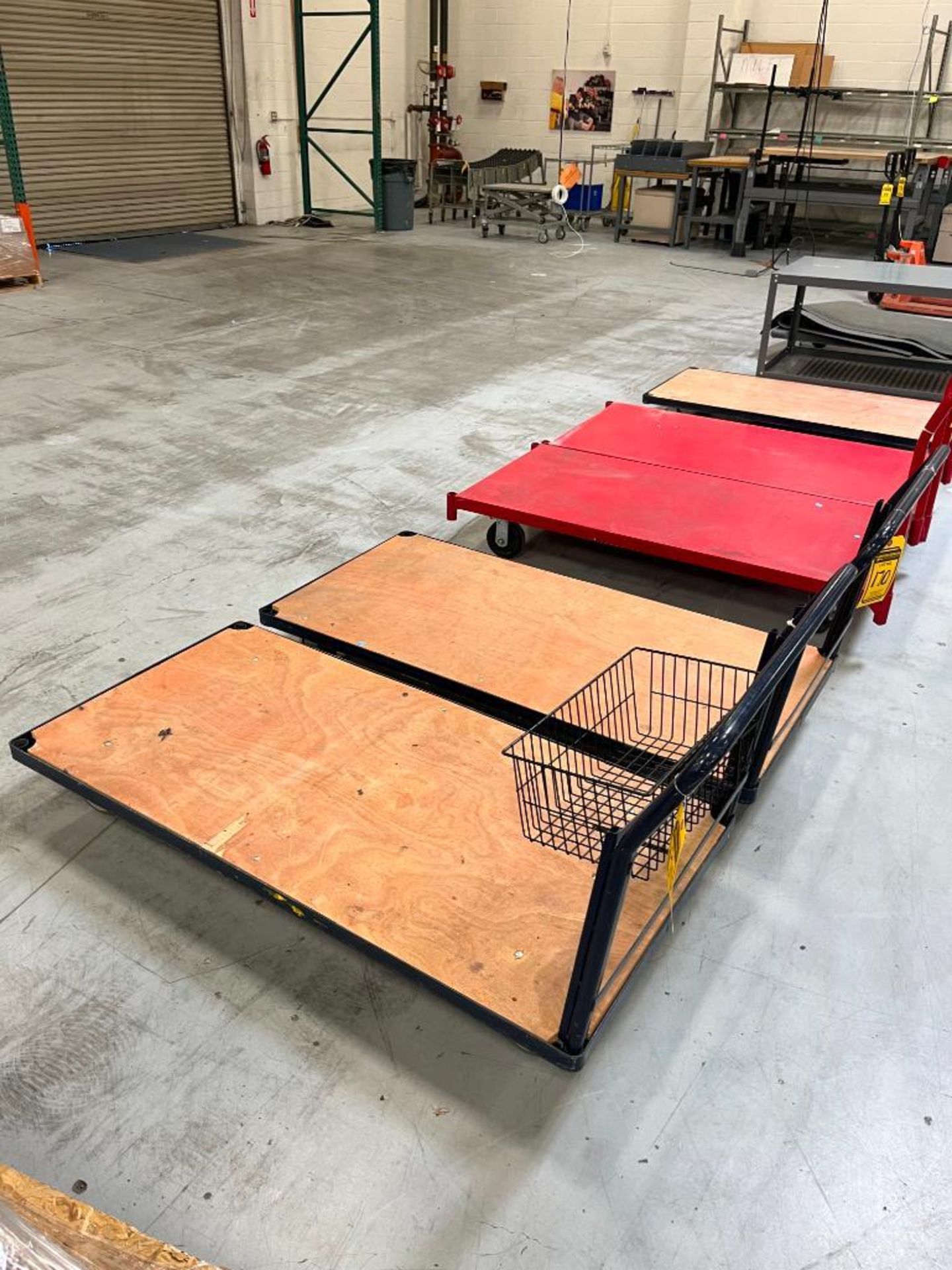 (2) Flatbed Carts, 60" x 30", Wood Bed