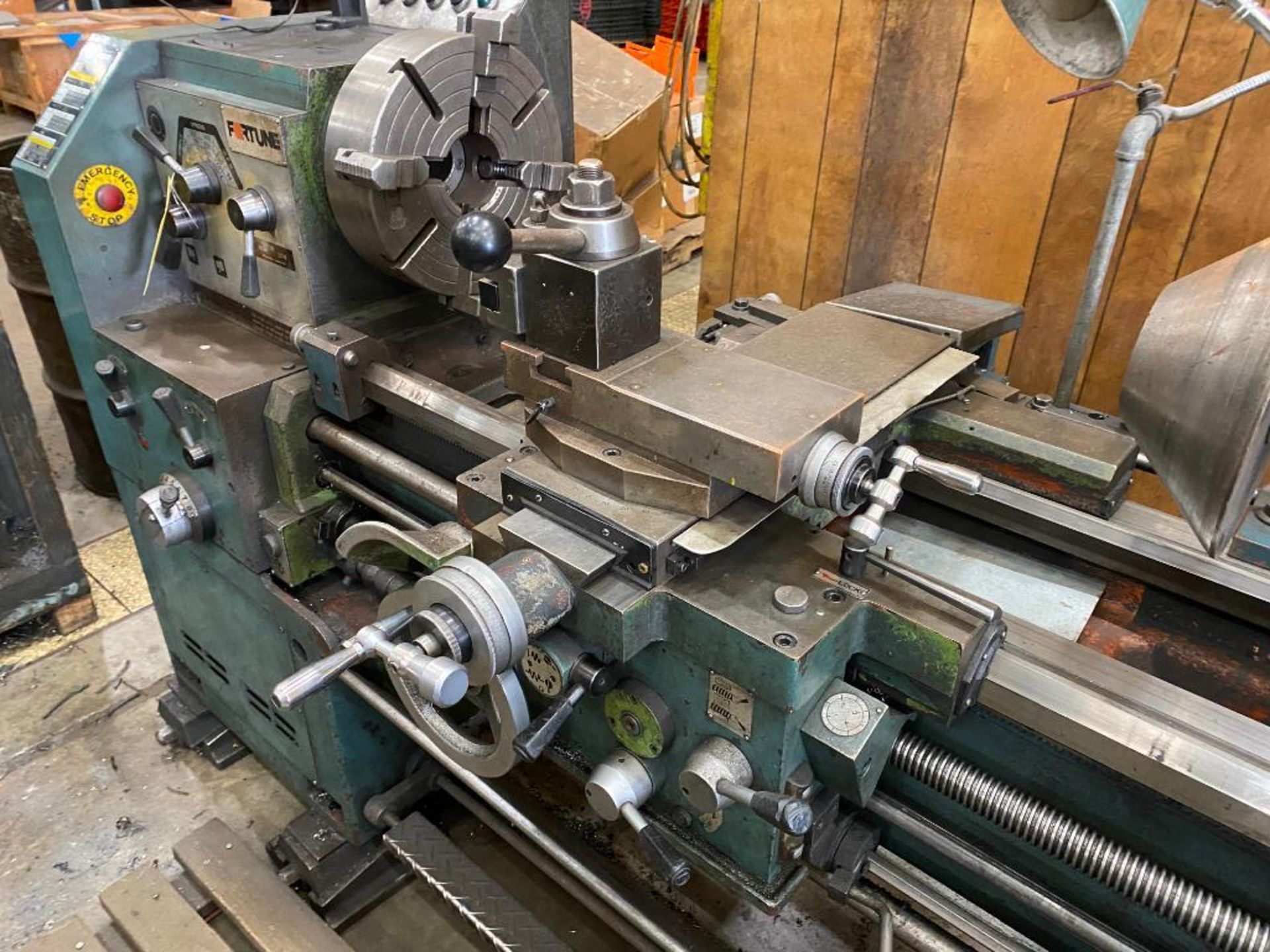 Fortune 20100 Lathe w/ Newall Readout, 118" x 14" Bed, 12" 4-Jaw Chuck, Carriage, Tool-Post, Tailsto - Image 3 of 10