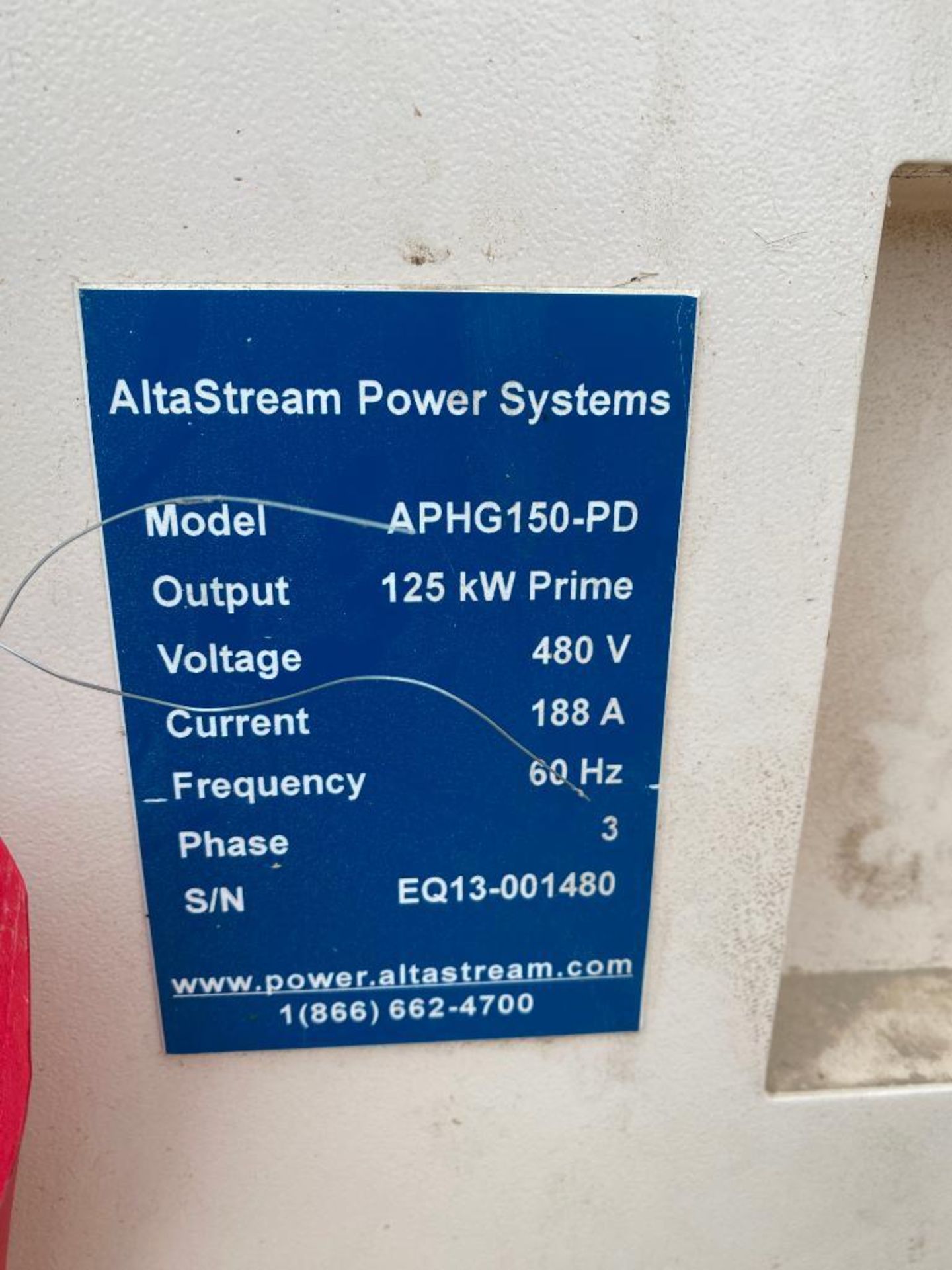 2014 AltaStream Power Systems 125 KVA Towable Generator, Dual Fuel Natural Gas or LP, Model APHG150- - Image 9 of 12