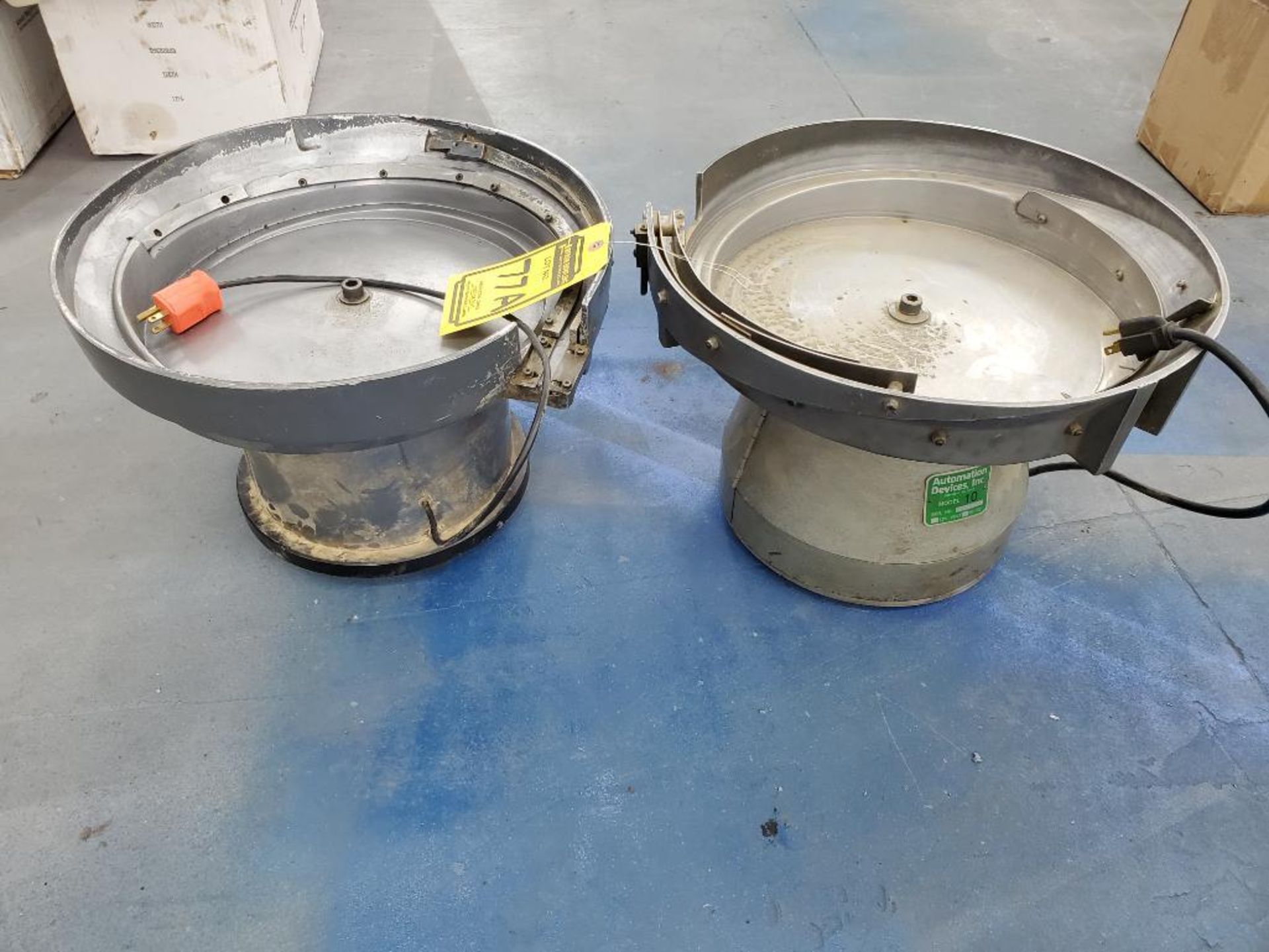 (2) Bowl Screw Feeders Automation Devices, Model 10 & Other, 16" Bowl