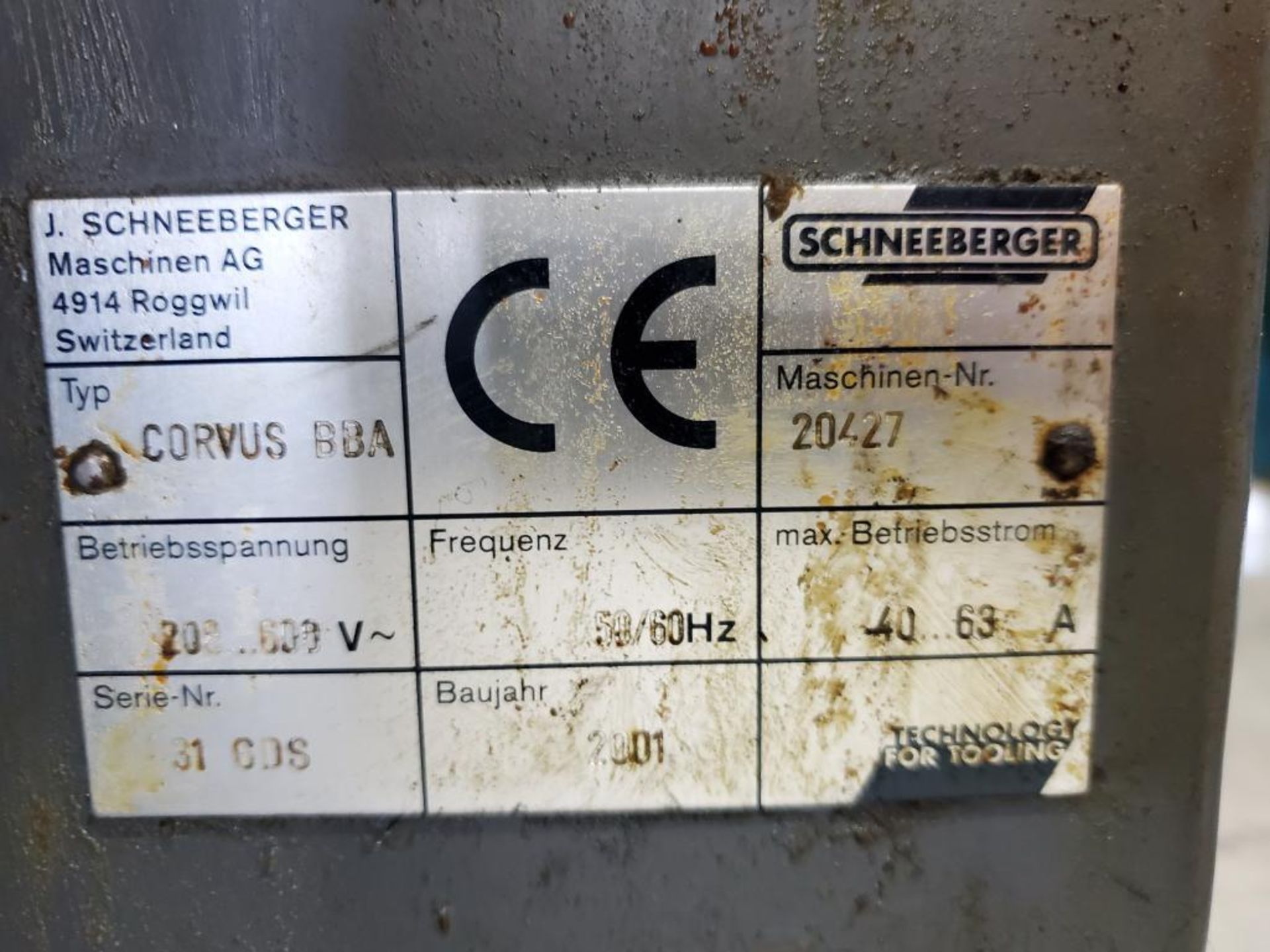 Schneeberger CNC Broach Grinder, Type CORVIS BBA, S/N 20427, 3-Axis, 32" x 8" PMC, 84" x 15" Table, - Image 14 of 14