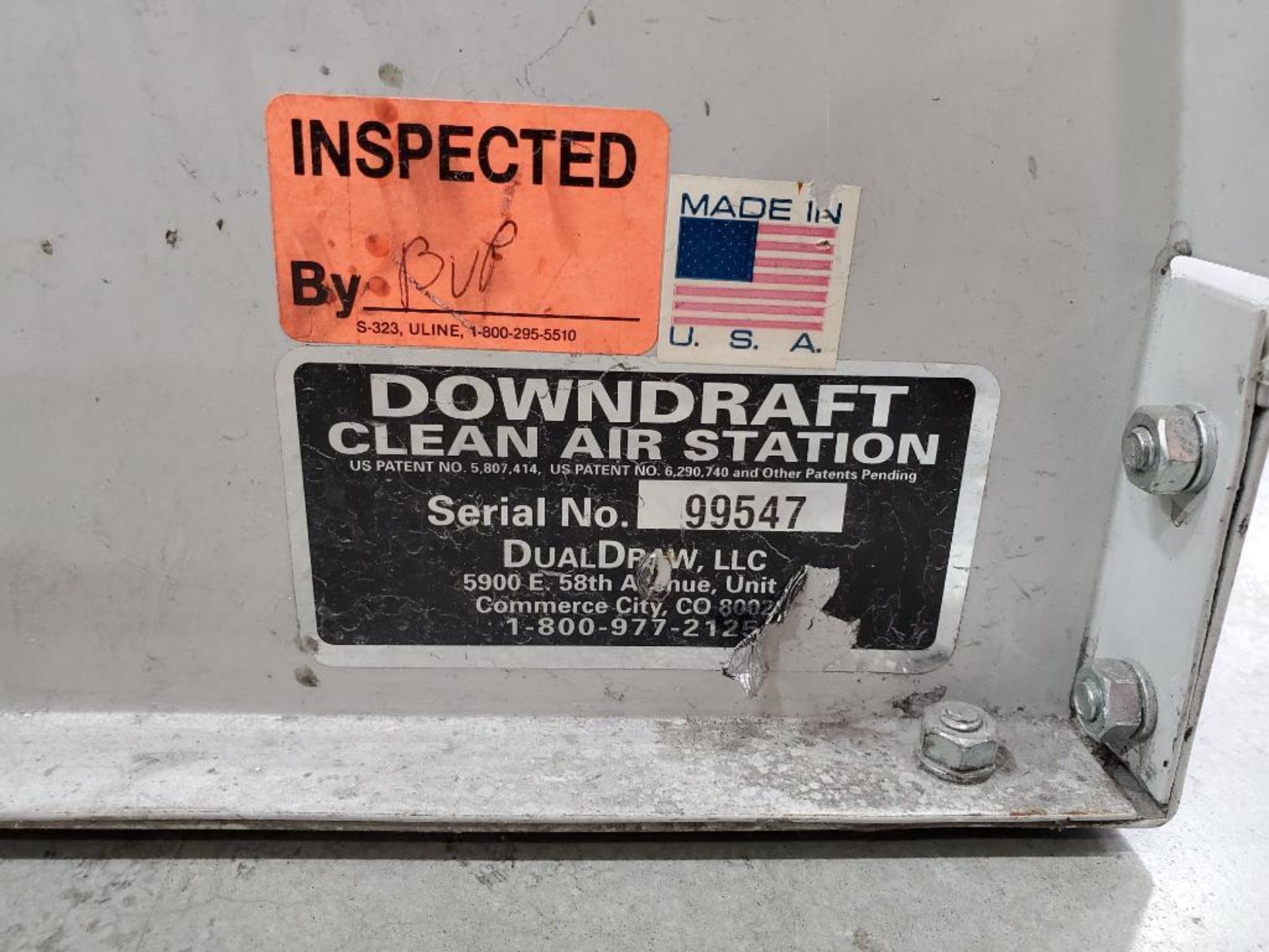 Dual Draw Downdraft Clean Air Station, S/N 99547, 22" W x 20" T x 20" D Draft Box - Image 5 of 5