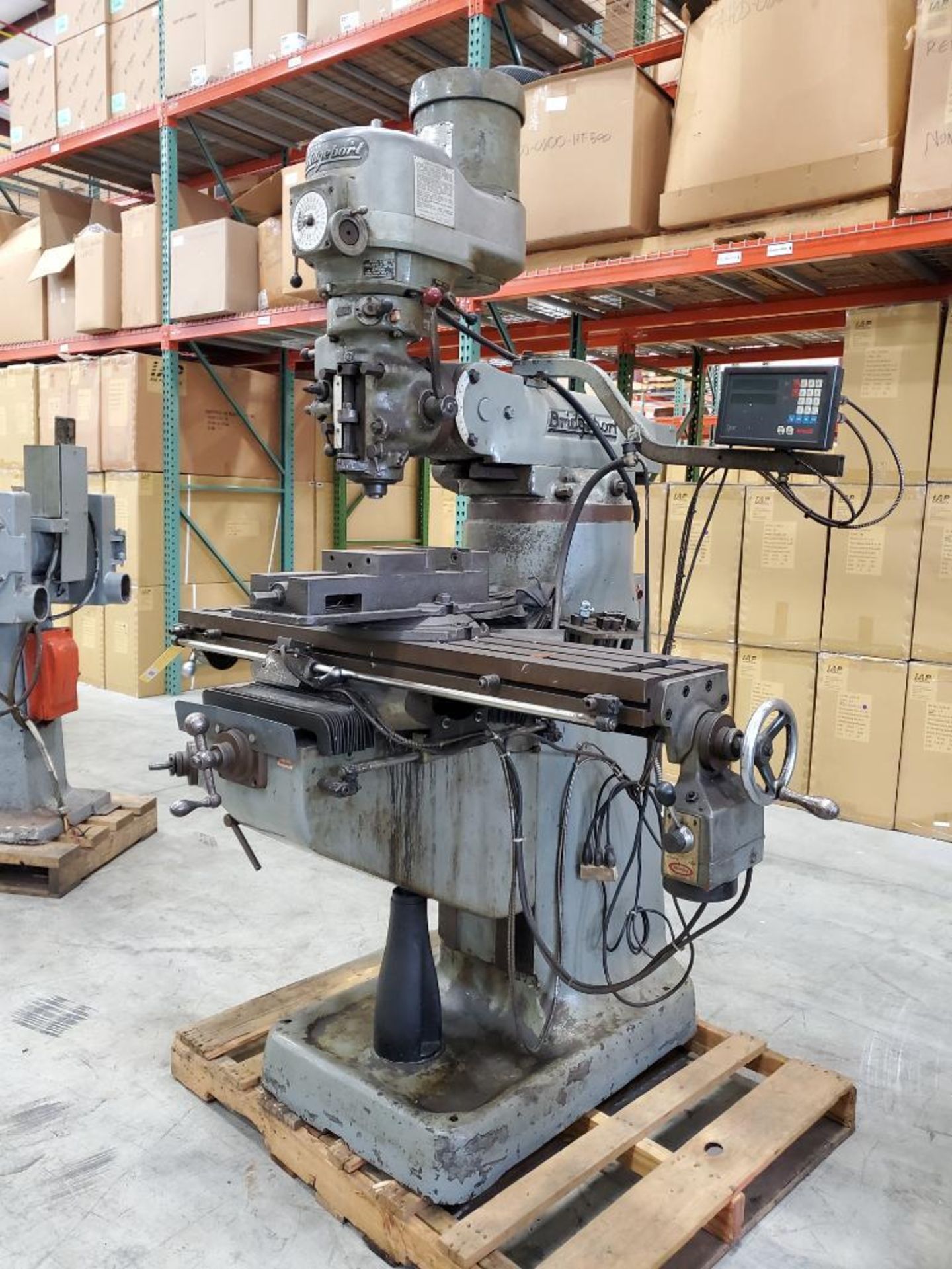 Bridgeport Vertical Milling Machine, 48" x 9" Table, Newall Topaz 2-Axis DRO Control, 6" Rotary Mach - Image 2 of 13