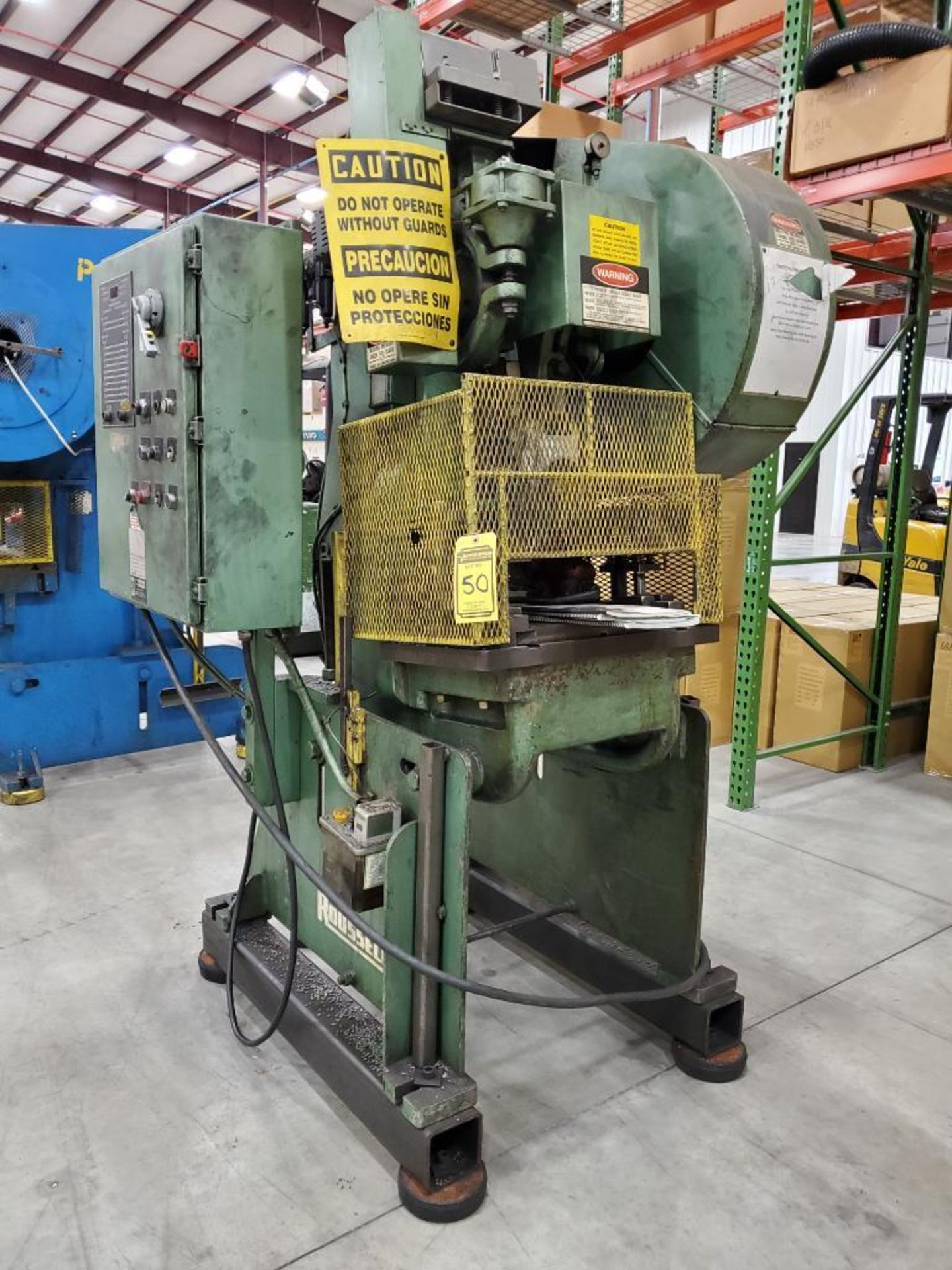 Rousselle 25-Ton No. 3 OBI Punch Press, S/N P-332259, 135 SPM, 2" Slide Adjustment, 9-3/4" Shut Heig