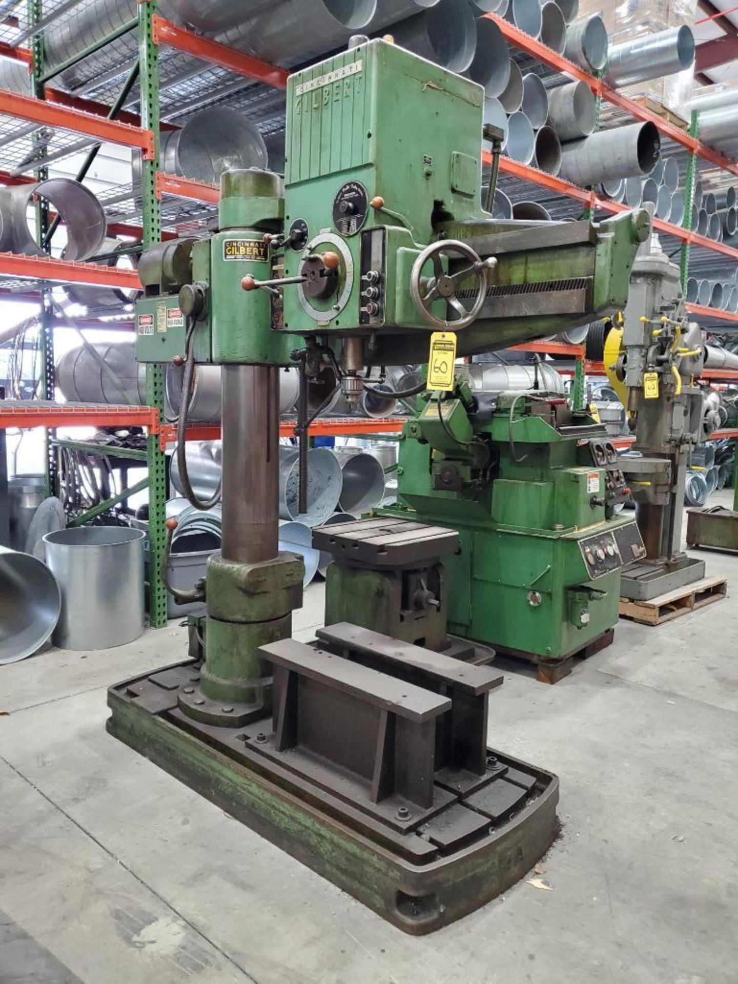 Cincinnati Gilbert Radial Arm Drill, 9" Column, 48" Arm, 3-Speed, Variable RPM, L-Base w/ 14" T x 30 - Image 2 of 12