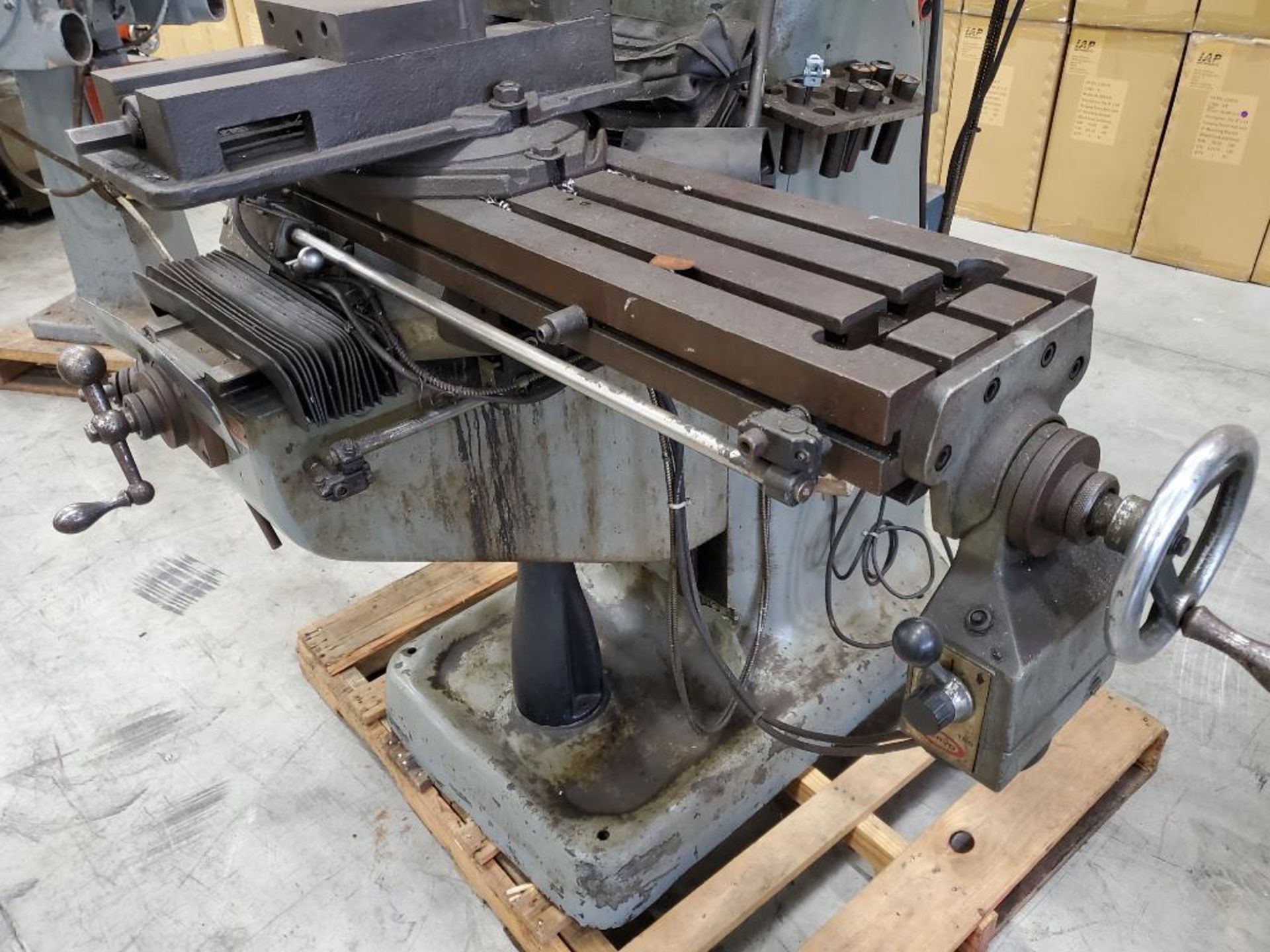 Bridgeport Vertical Milling Machine, 48" x 9" Table, Newall Topaz 2-Axis DRO Control, 6" Rotary Mach - Image 9 of 13