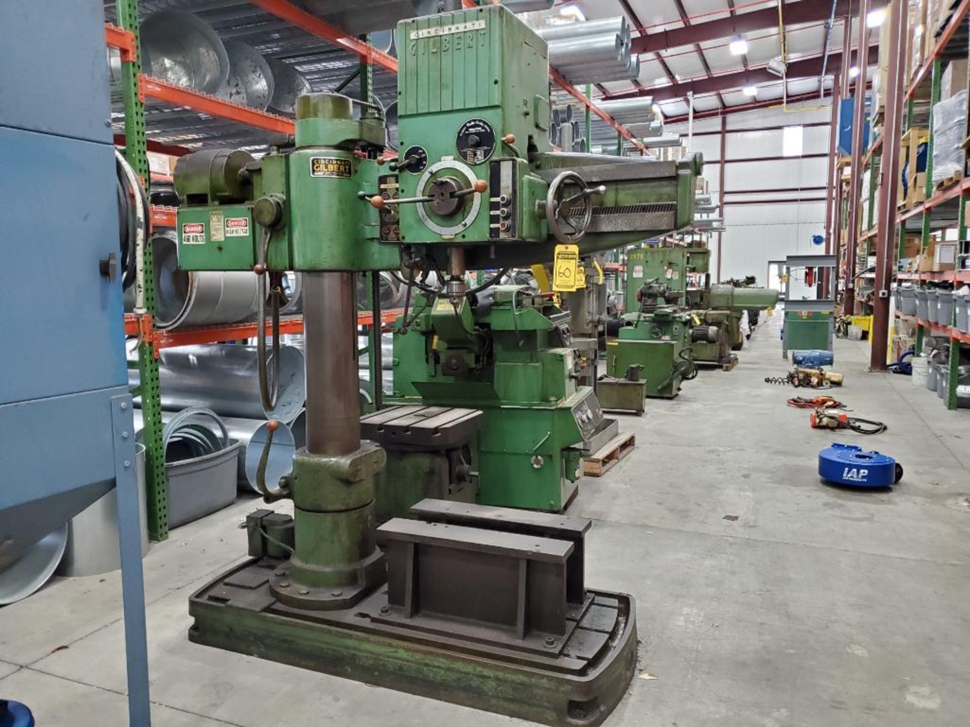 Cincinnati Gilbert Radial Arm Drill, 9" Column, 48" Arm, 3-Speed, Variable RPM, L-Base w/ 14" T x 30 - Image 3 of 12