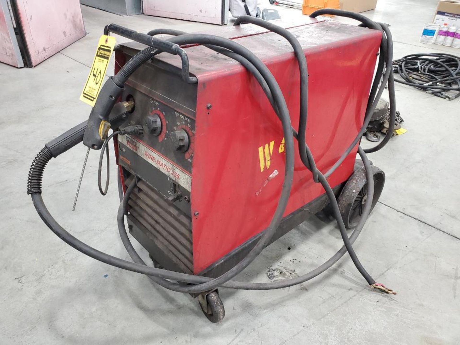 Lincoln Wire-Matic 255 CV/DC Arc Welder, On Bottle Cart