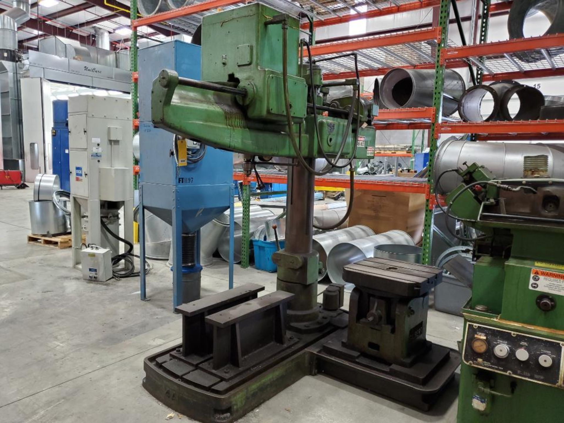 Cincinnati Gilbert Radial Arm Drill, 9" Column, 48" Arm, 3-Speed, Variable RPM, L-Base w/ 14" T x 30 - Image 4 of 12