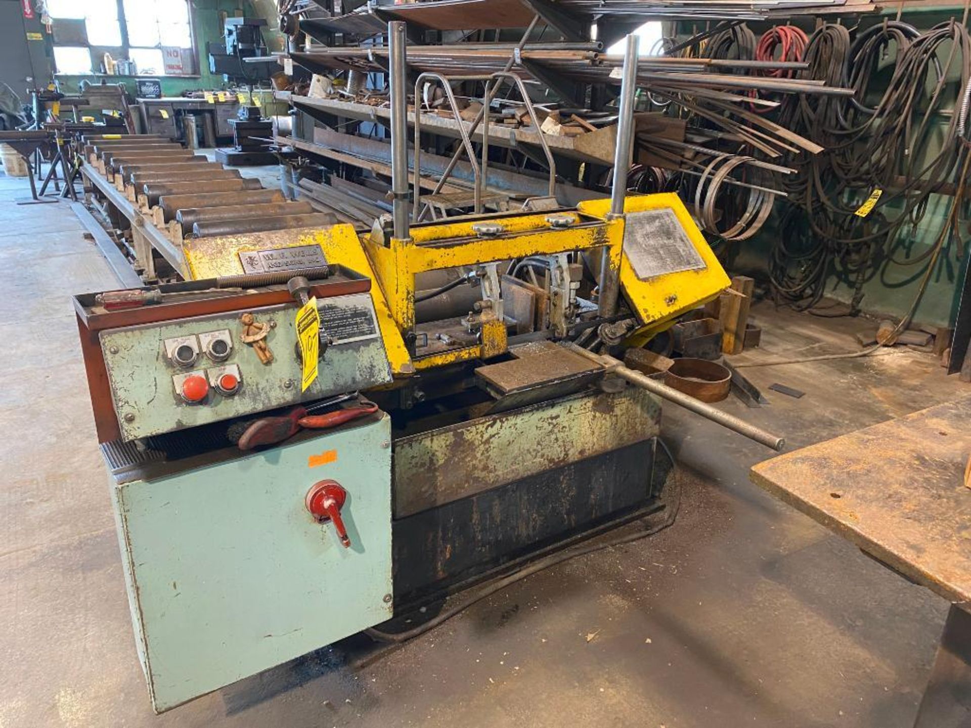 W.F. Wells Horizontal Band Saw, Model W-9, S/N 823847