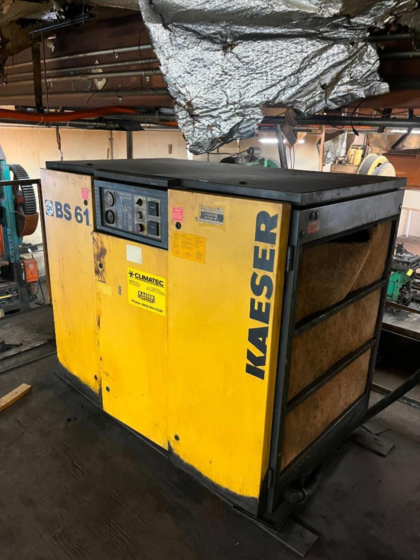 Kaeser Compressor, Model BS61, S/N 5102309, 50 HP, & Kaeser Dryer, Model KRD250, S/N 0361-2-9609-72K