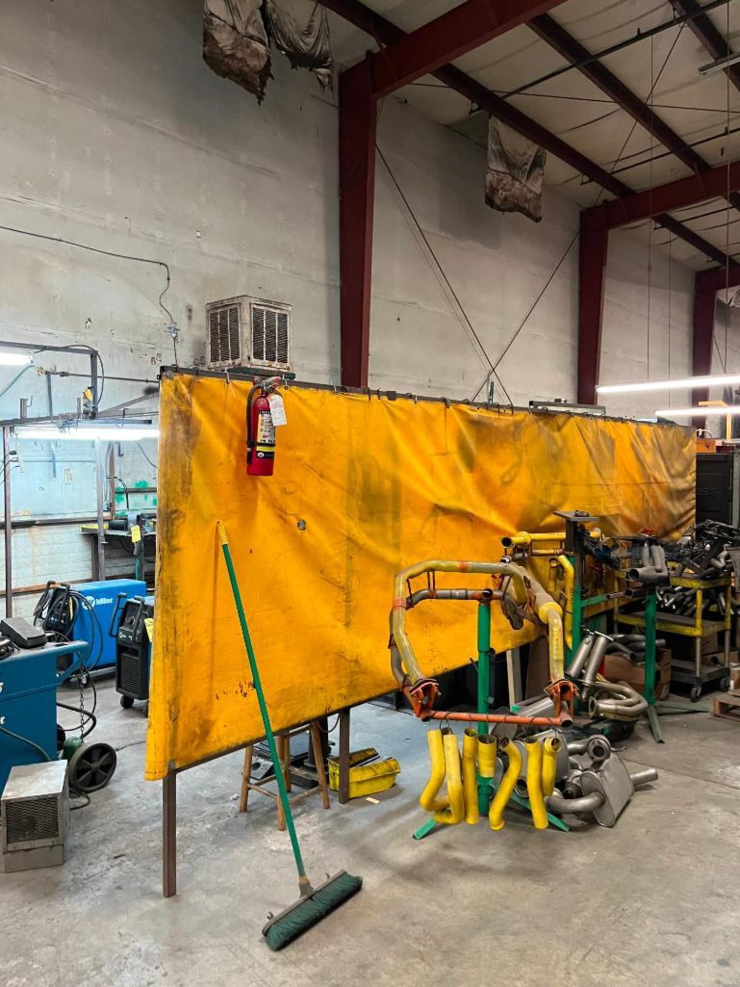 Welding Booth & Remaining Content of (4) Steel Welding Tables w/Bench Vises, (2) Chop Saws, Desk, Co - Image 12 of 12