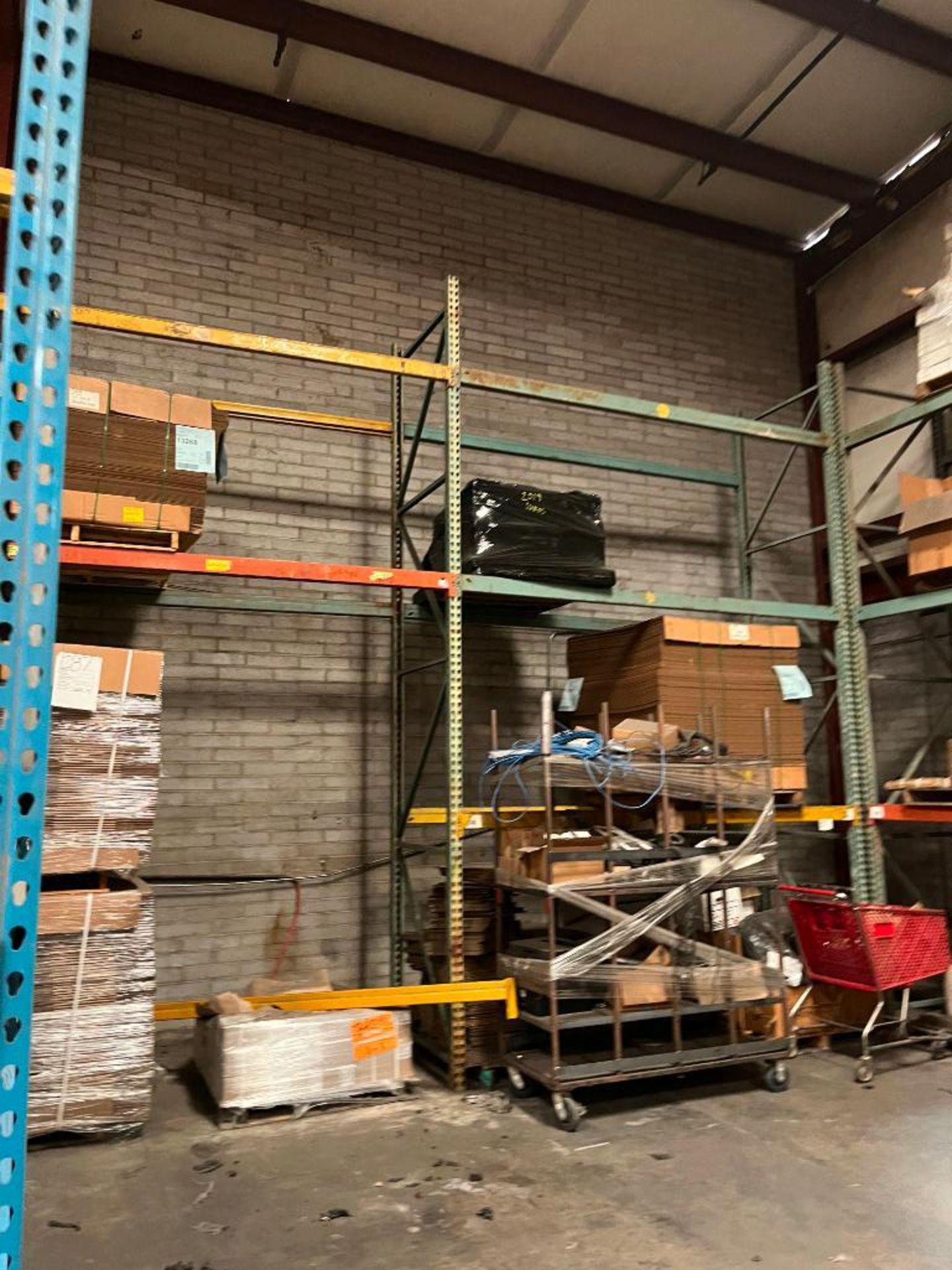 (10x) Sections of Teardrop Style Pallet Racking, (18) 16' x 42" Uprights, (56) 4" x 124" Cross Beams - Image 5 of 5