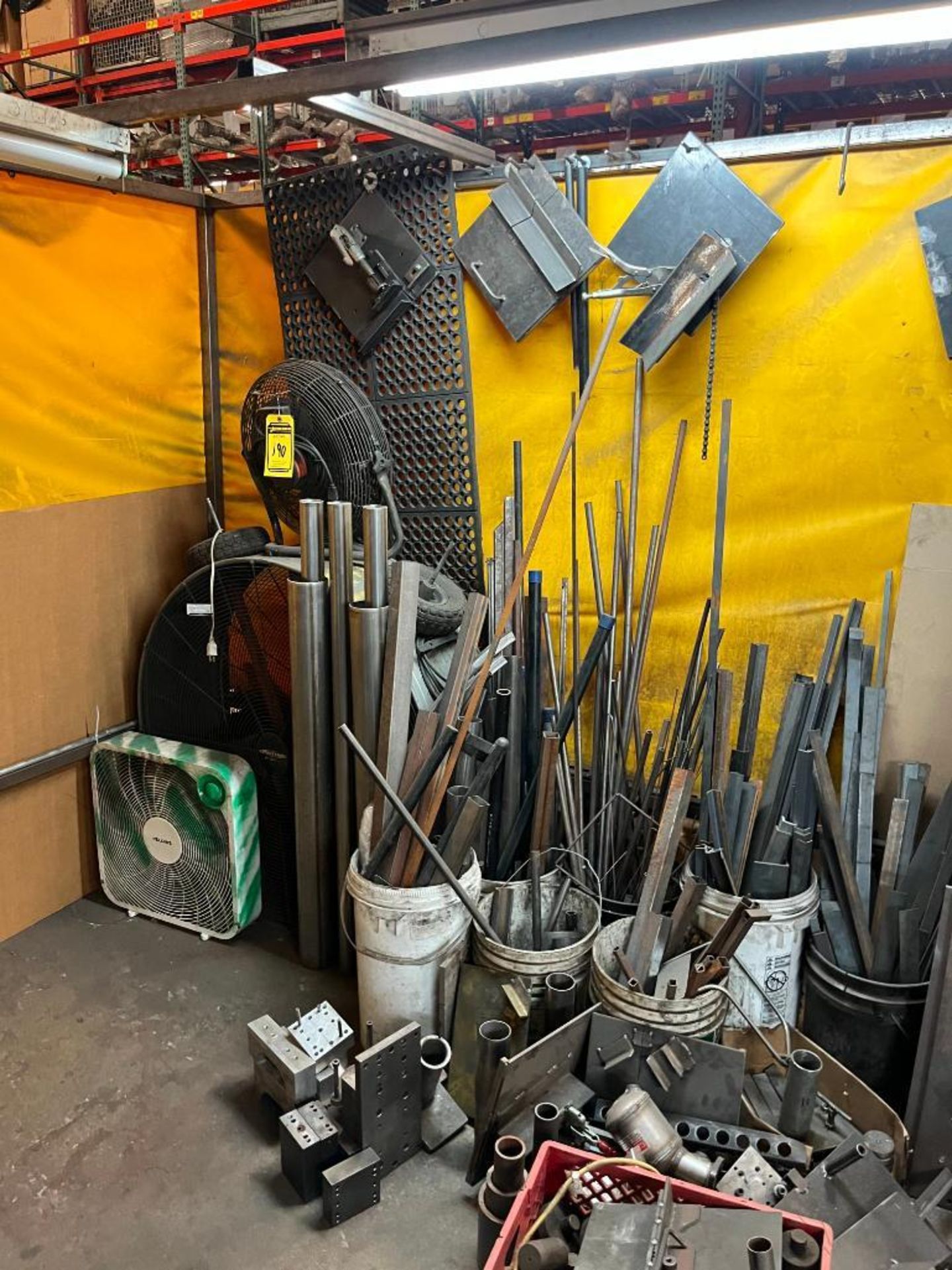 Welding Booth & Remaining Content of (4) Steel Welding Tables w/Bench Vises, (2) Chop Saws, Desk, Co - Image 9 of 12