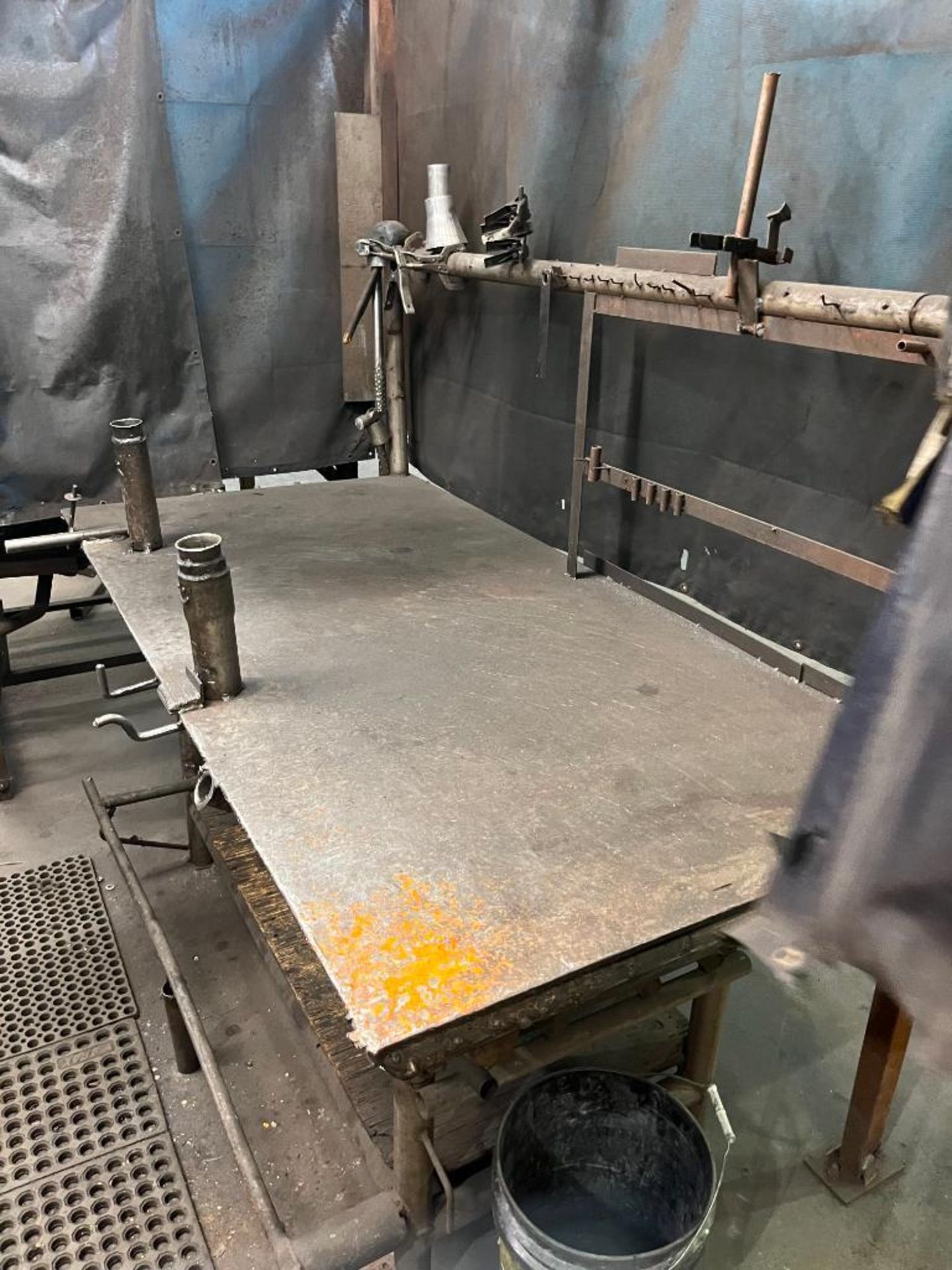 (8) Welding Booths & Content of (8) Steel Tables, Rolling Stands, Smog Collection Tubing To Down Spo - Image 7 of 12