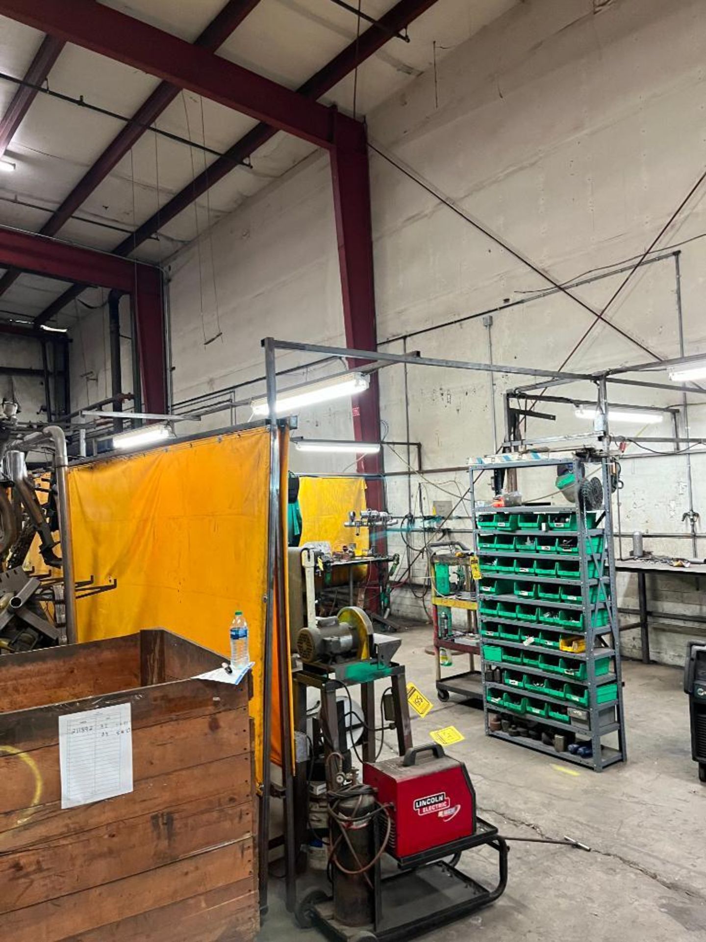 Welding Booth & Remaining Content of (4) Steel Welding Tables w/Bench Vises, (2) Chop Saws, Desk, Co - Image 11 of 12