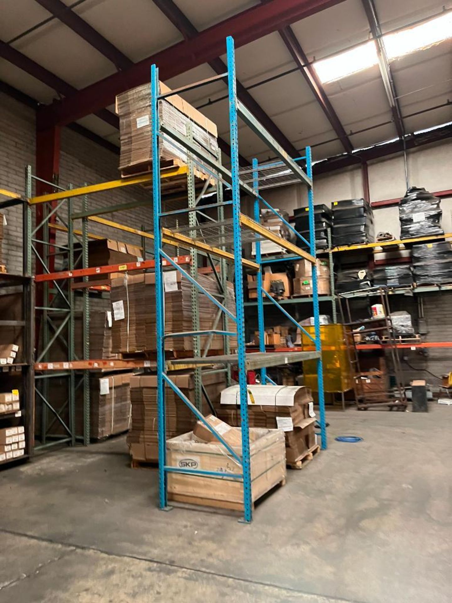 (10x) Sections of Teardrop Style Pallet Racking, (18) 16' x 42" Uprights, (56) 4" x 124" Cross Beams - Image 3 of 5