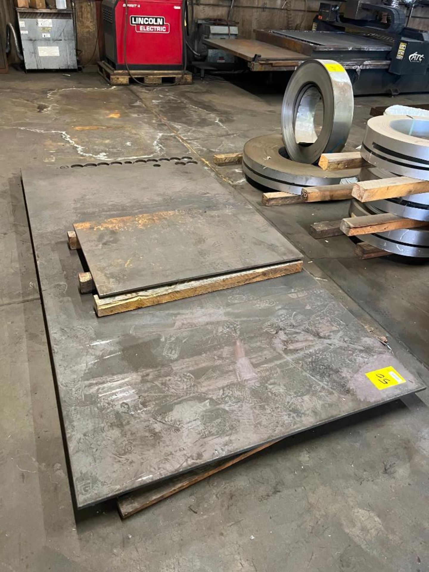 (2) Steel Plates, 5' x 10' x 1", w/ Some Cut Outs, 31" x 48" x 1/2"