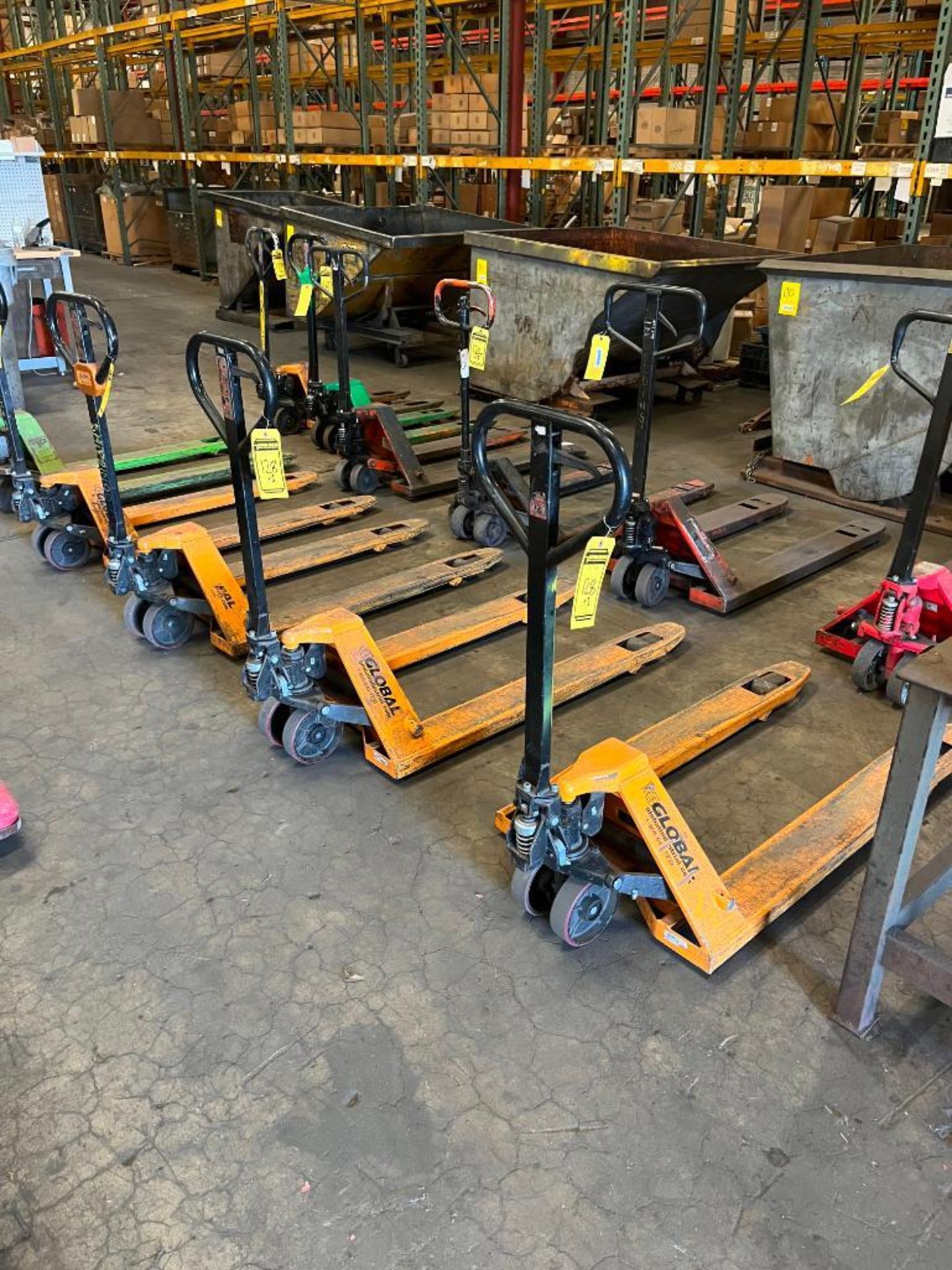 (3) Global 4' Pallet Jacks, 5,500 LB. Cap.