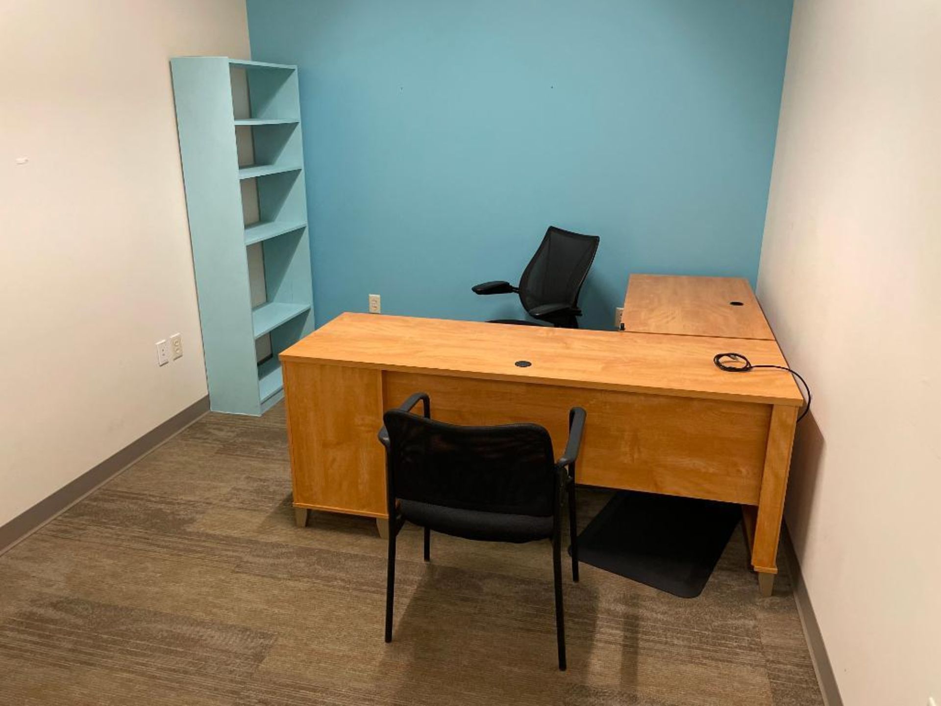 Desk, Cabinet, & (2) Chairs