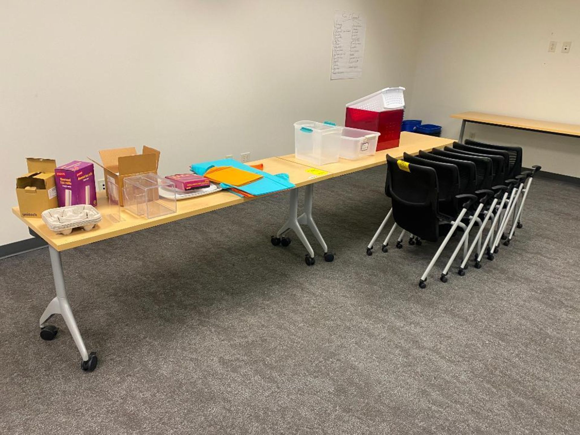 Training Room Content: (4) Rolling Tables, (7) Chairs, & Eisle - Image 4 of 7