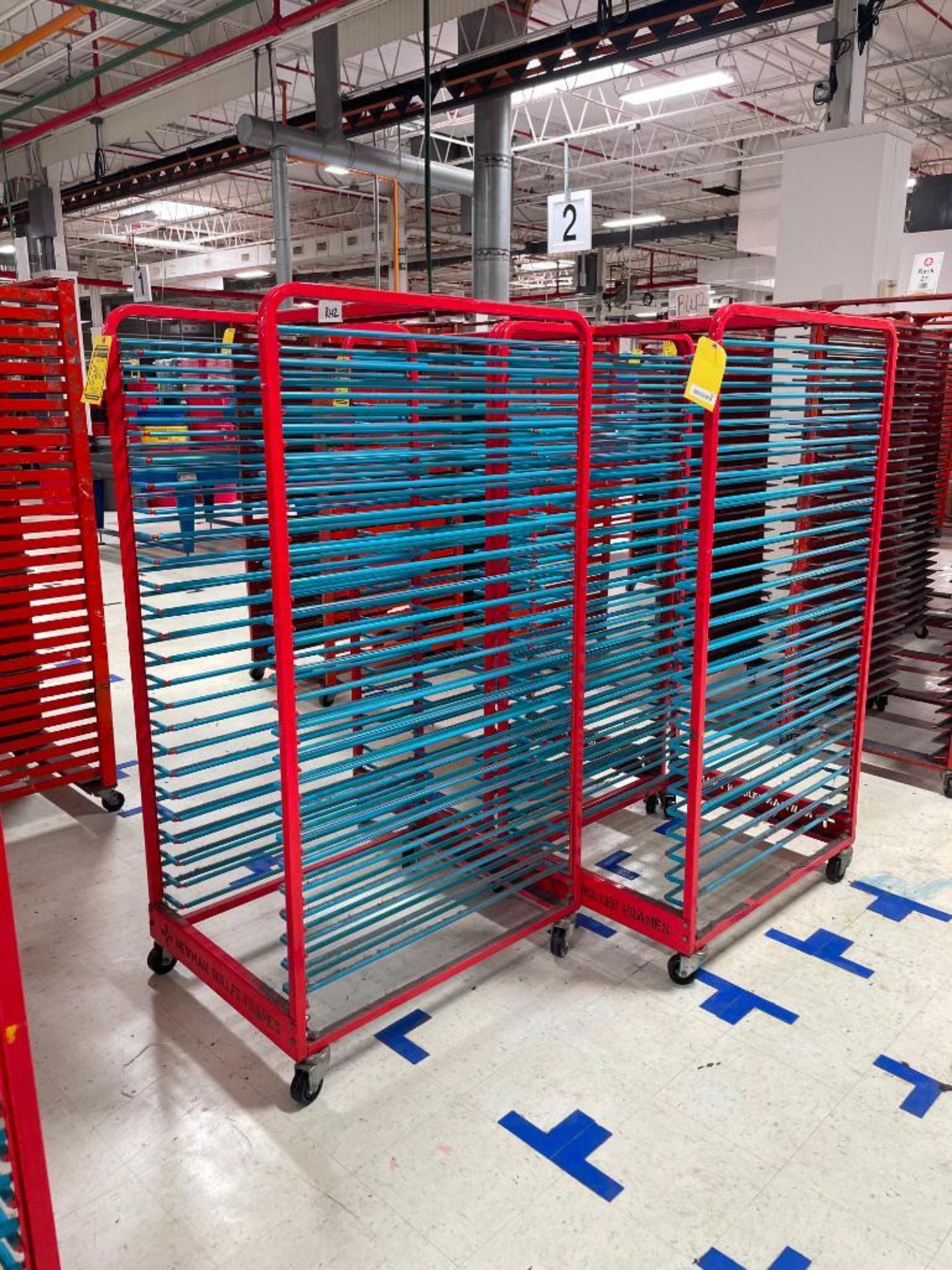 (3) 24-Tray Newman Screen Printing Screen Rolling Racks