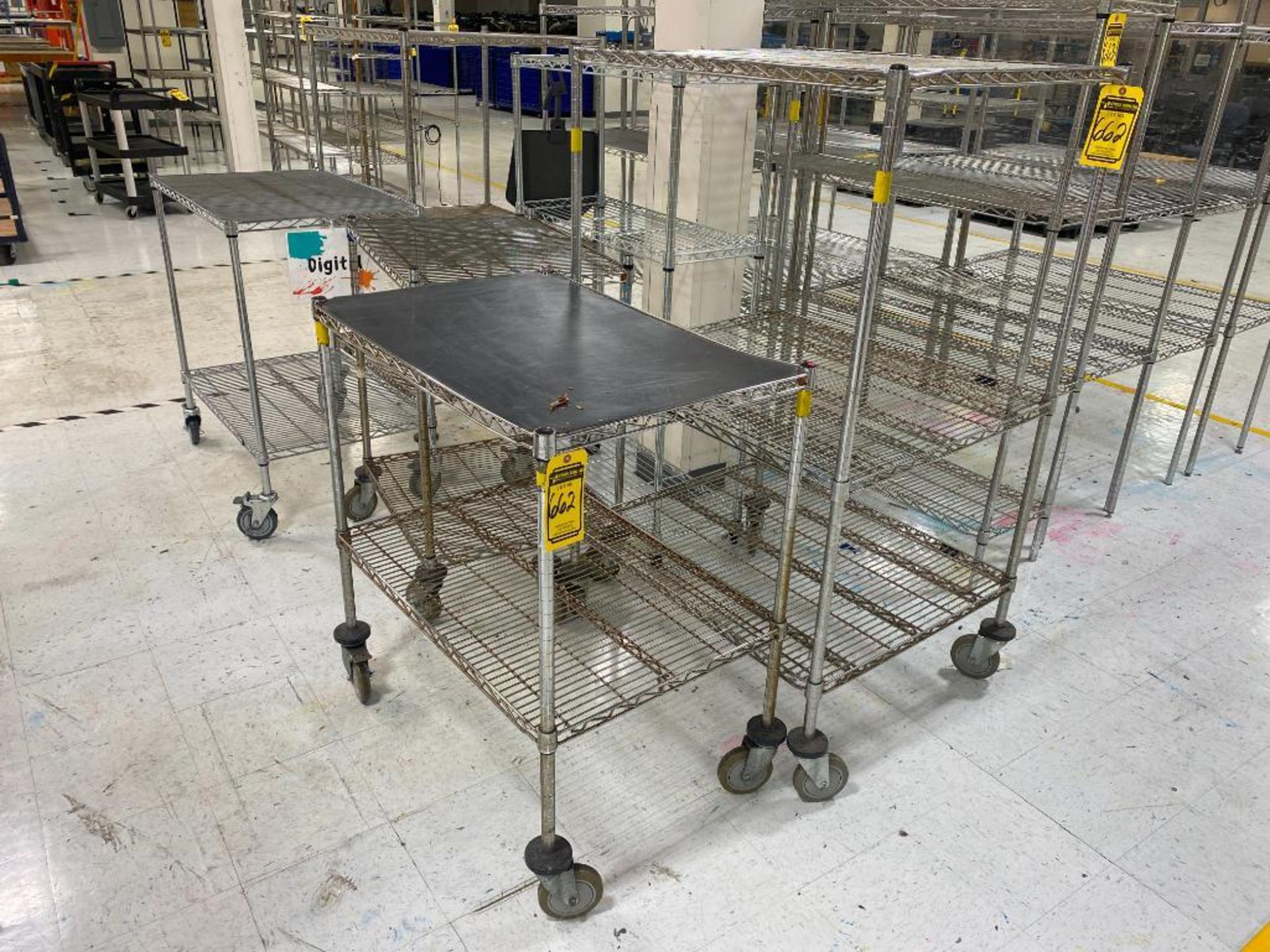 (6) Rolling Metro Racks & Carts