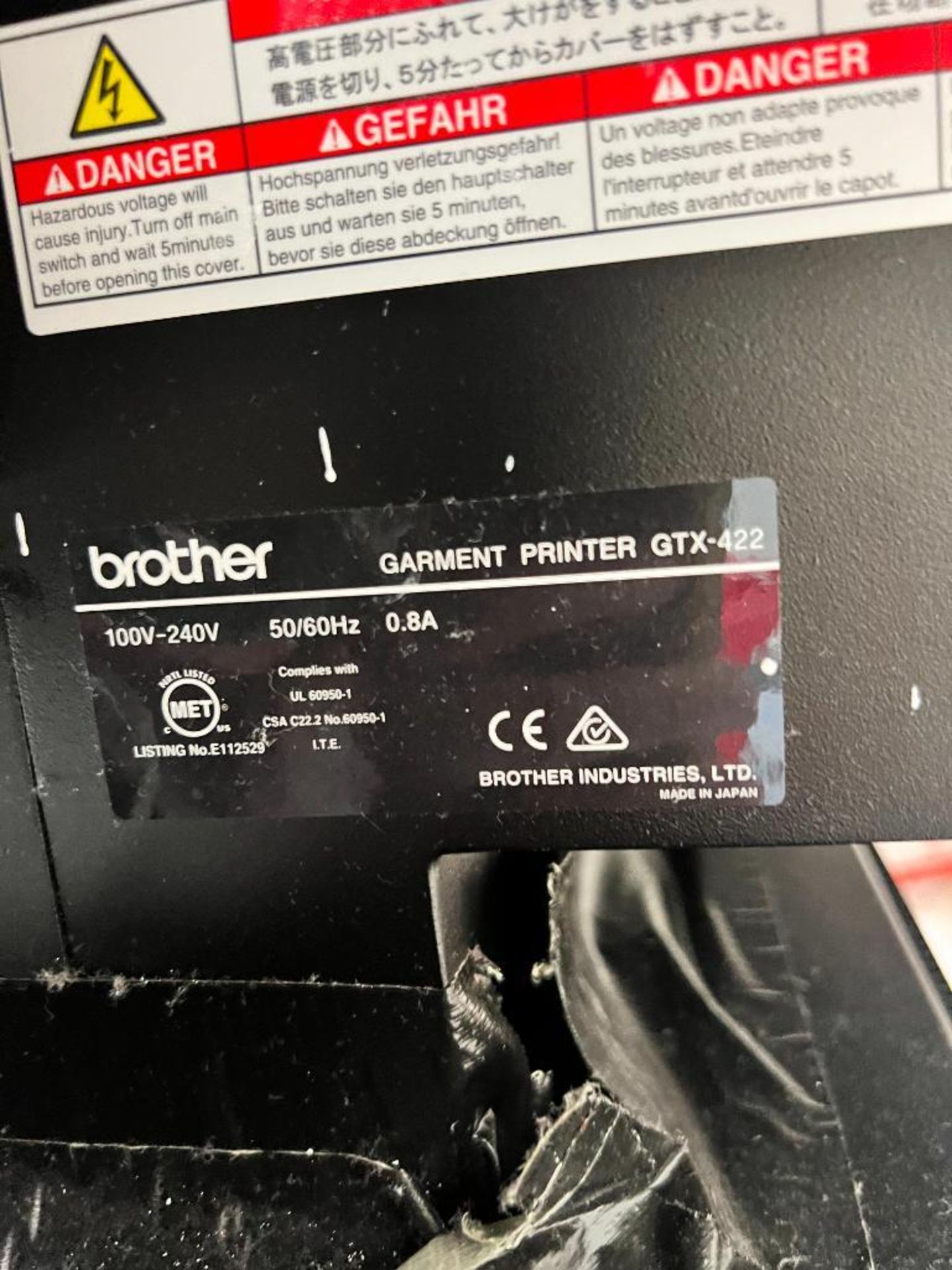 Brother DTG Printer, Model GTX-422, 35,000 Prints (Comes w/ Motherboard That Needs Replaced) - Image 3 of 3